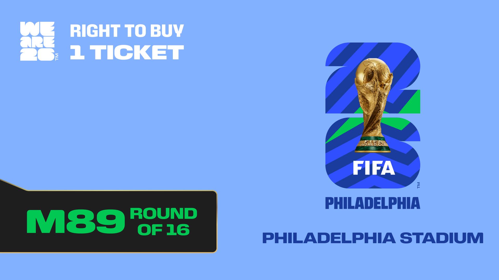 Collectible also valid as RTB for one ticket to M89 Philadelphia