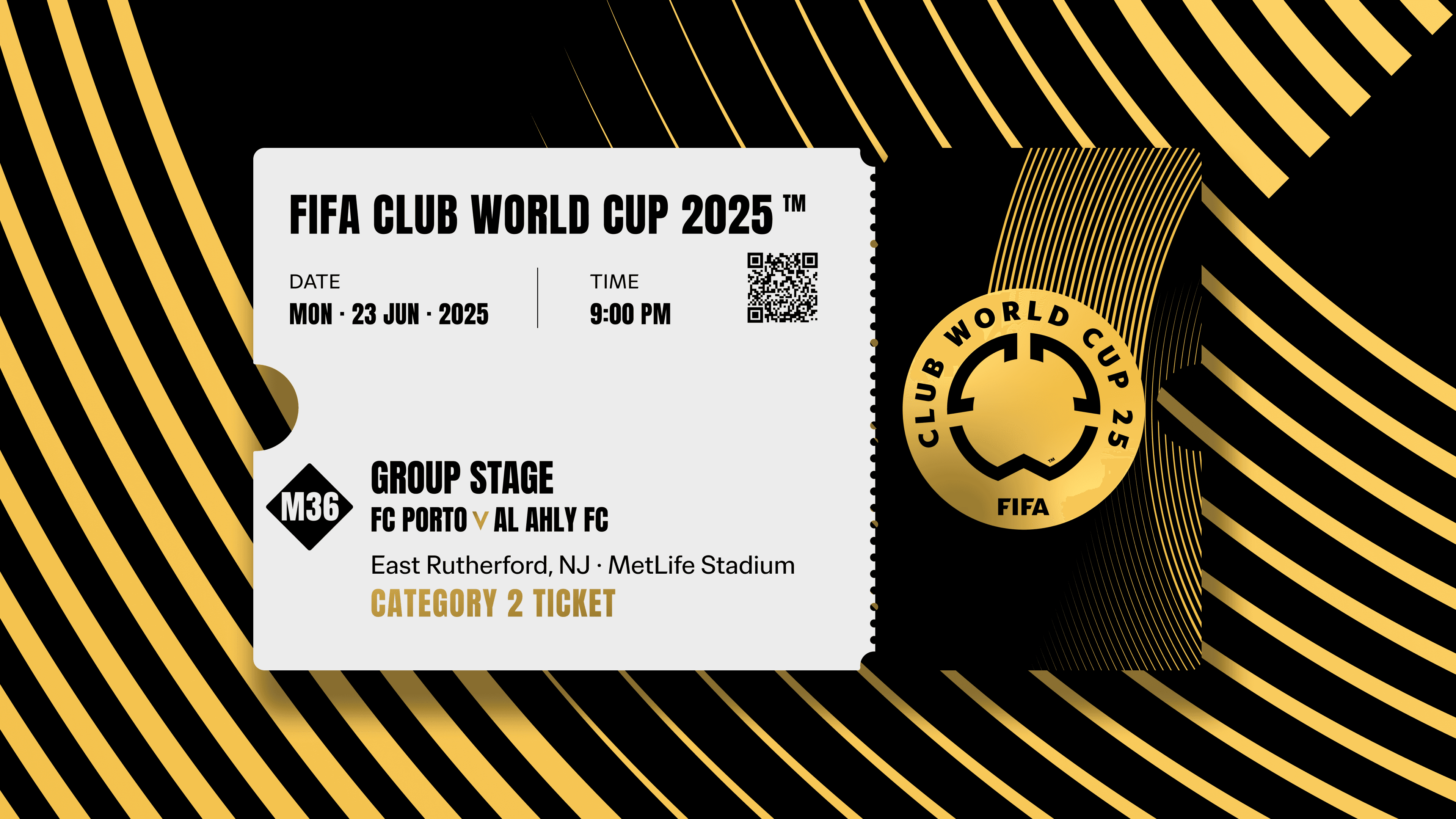 Collectible valid as a ticket to FIFA Club World Cup 2025™ M36 Porto vs Al Ahly