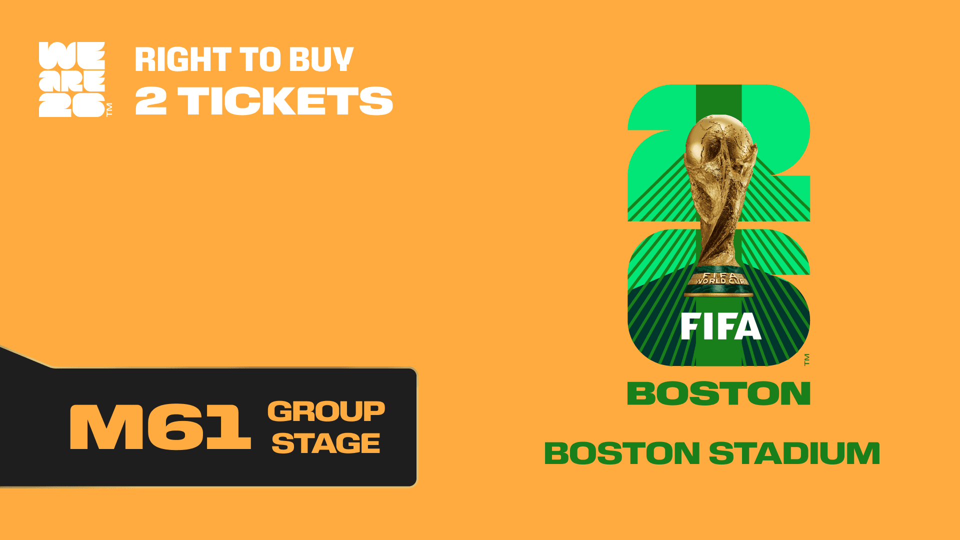 Collectible also valid as RTB for 2 tickets to M61 Boston