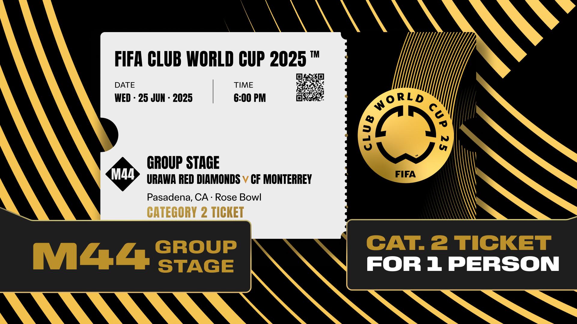 Collectible valid as a ticket to FIFA Club World Cup 2025™ M44 Urawa Red Diamonds vs CF Monterrey