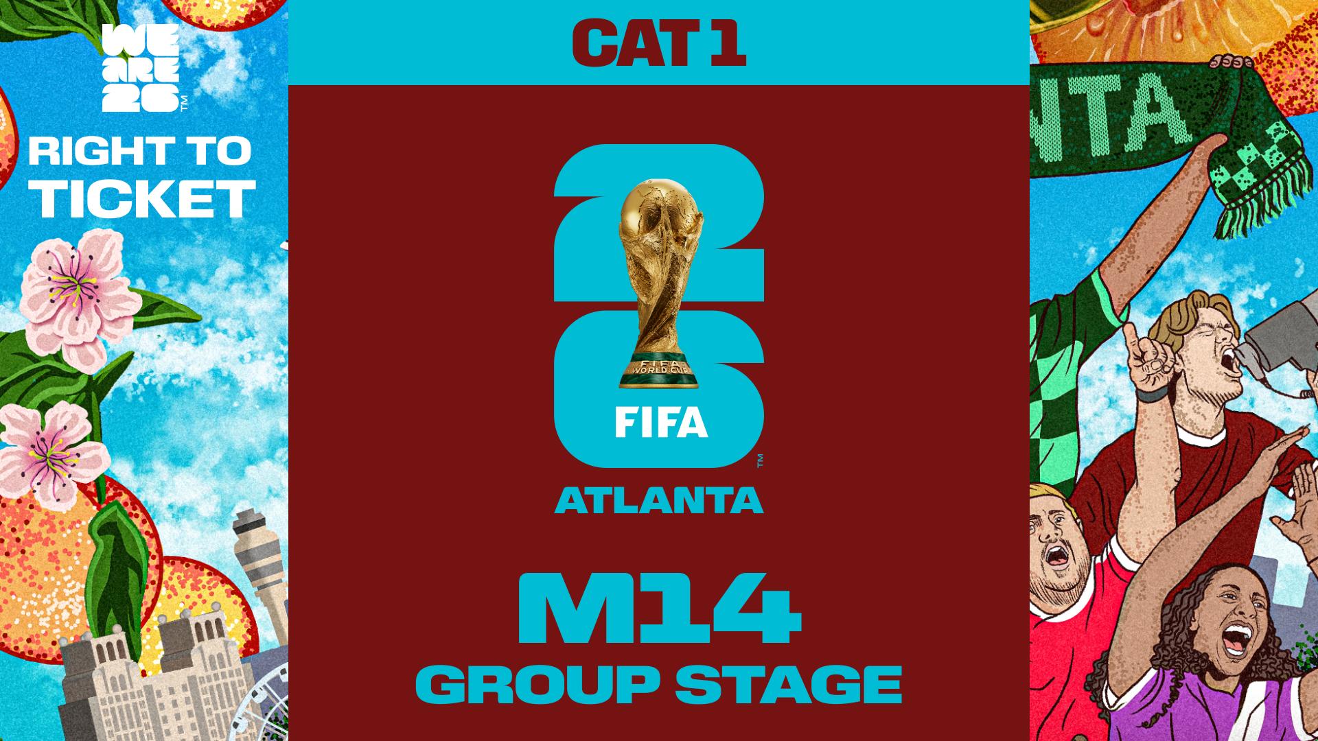 Collectible also valid as Right To Ticket Category 1 for M14 Atlanta