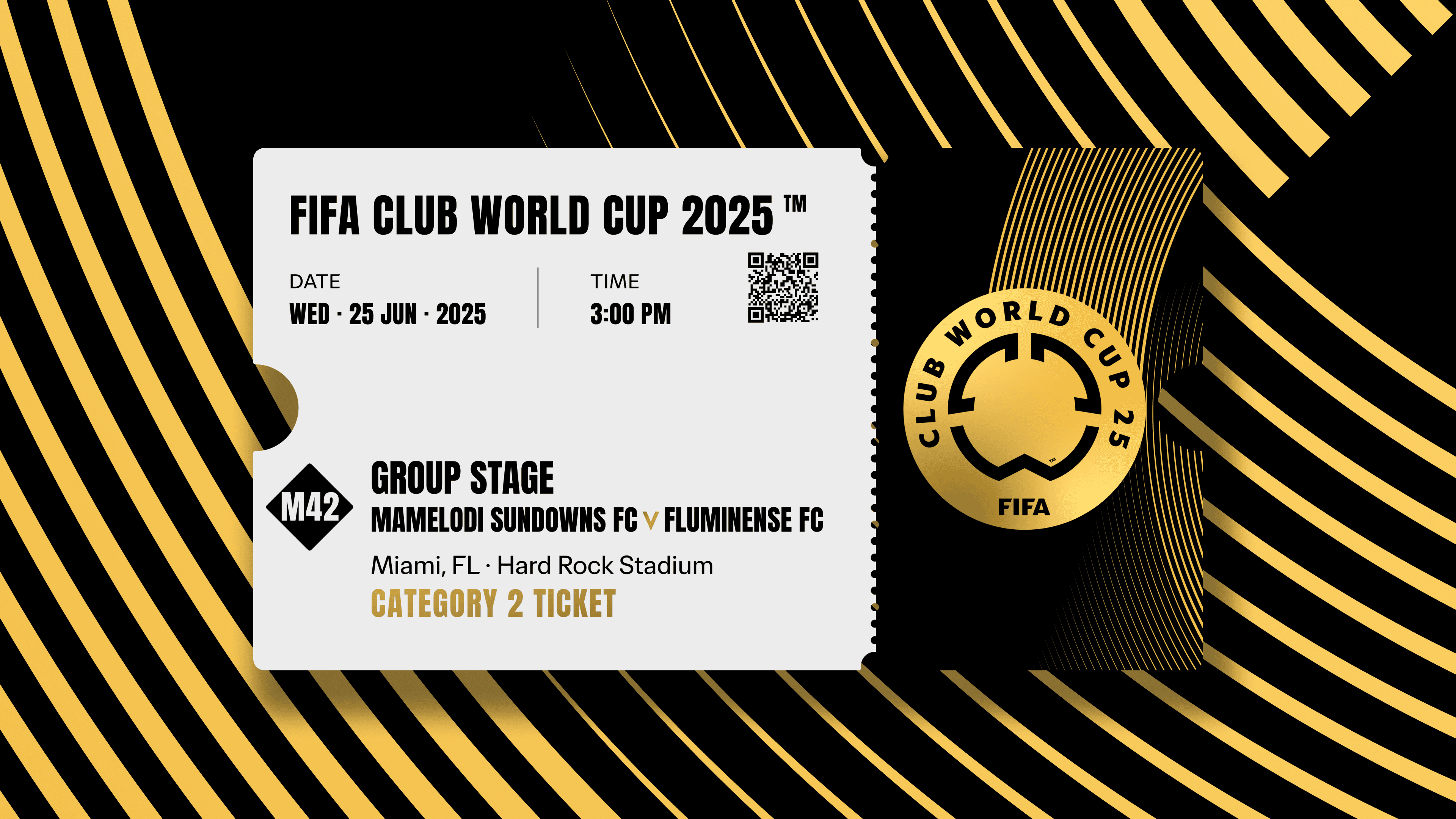 Collectible valid as a ticket to FIFA Club World Cup 2025™ M42 Mamelodi Sundowns vs Fluminense