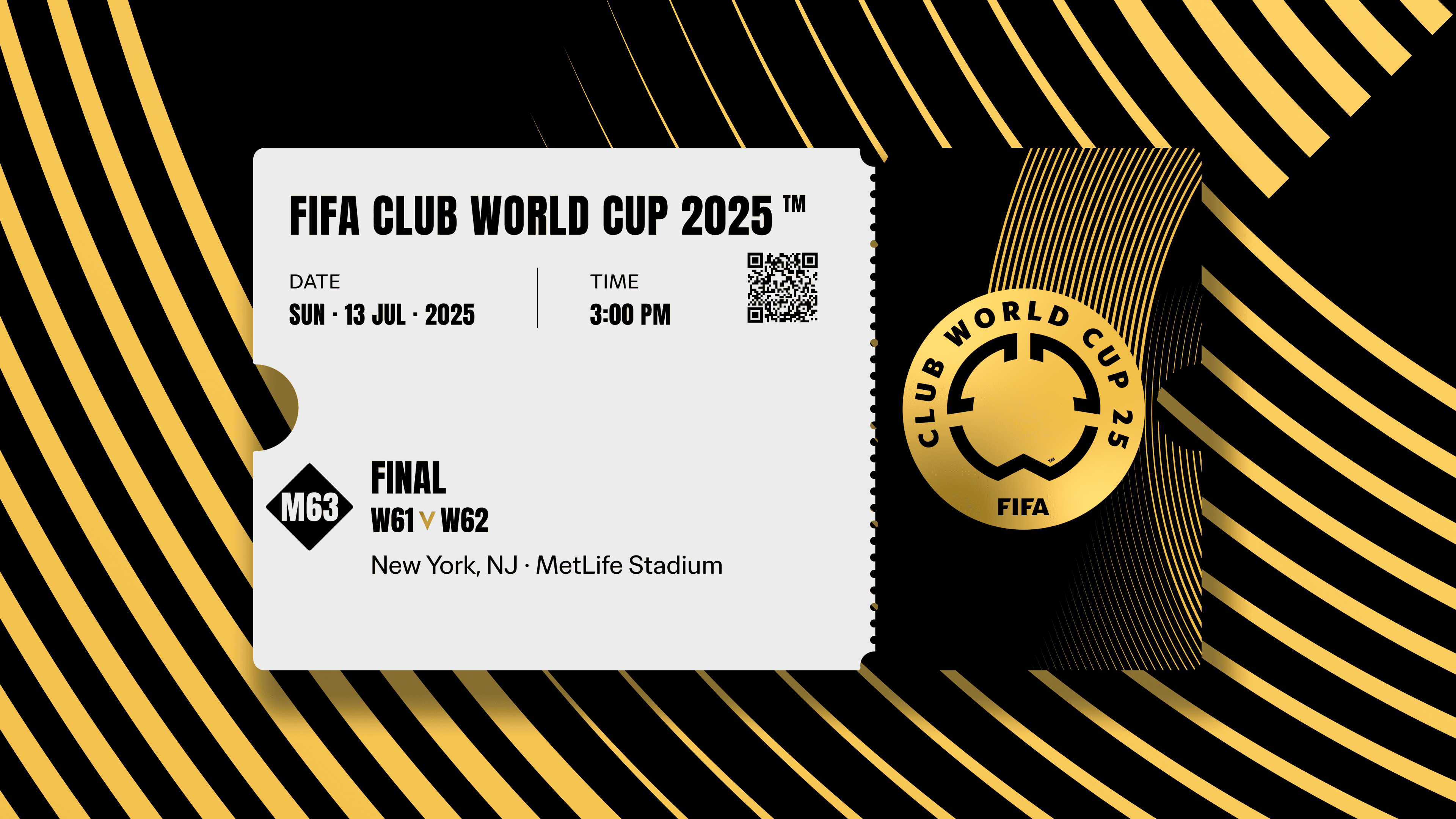 Objet de collection valable comme un billet pour le Match Final de la Coupe du Monde des Clubs de la FIFA 2025™ : M63
