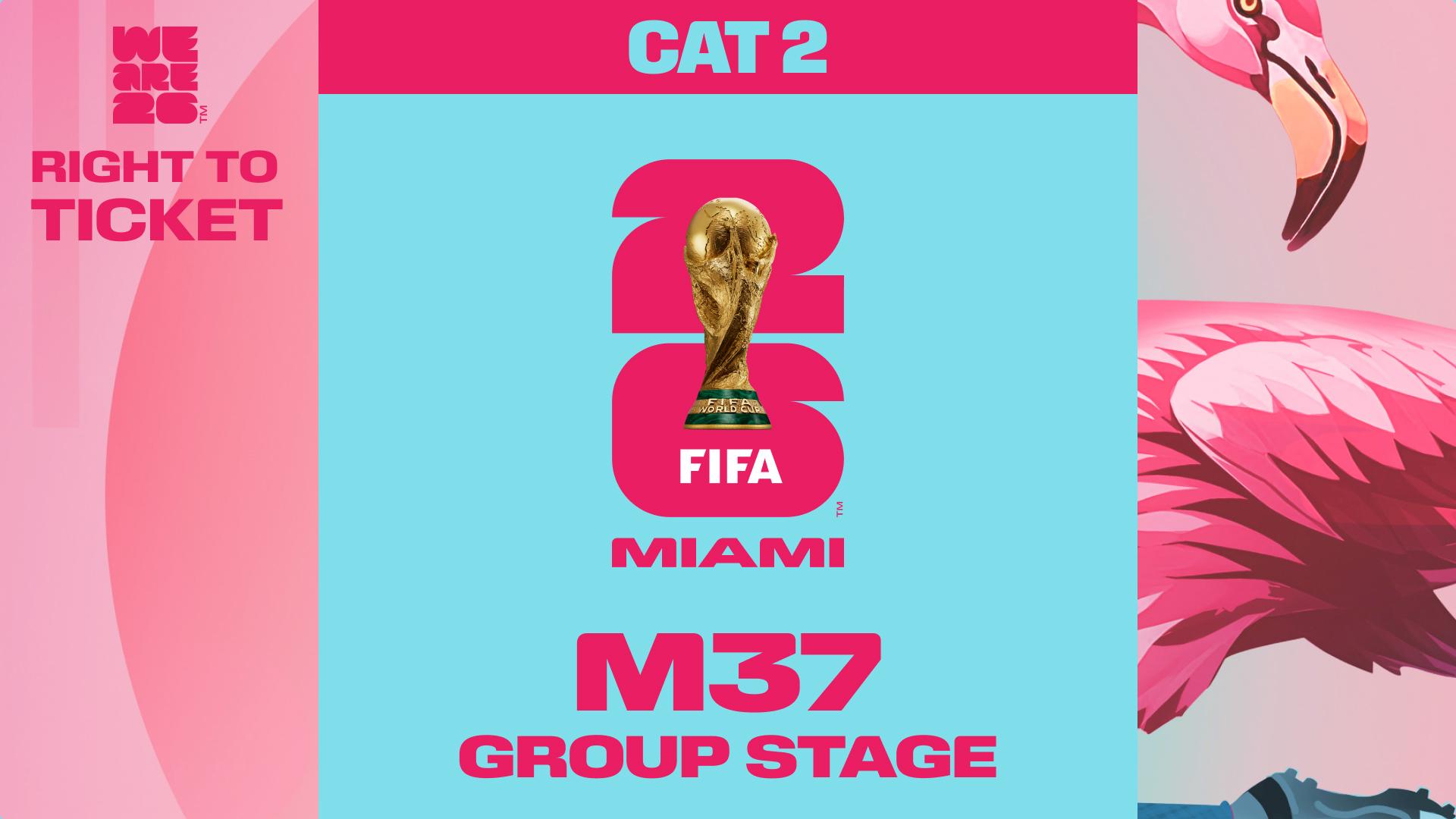 Collectible also valid as Right To Ticket Category 2 for M37 Miami