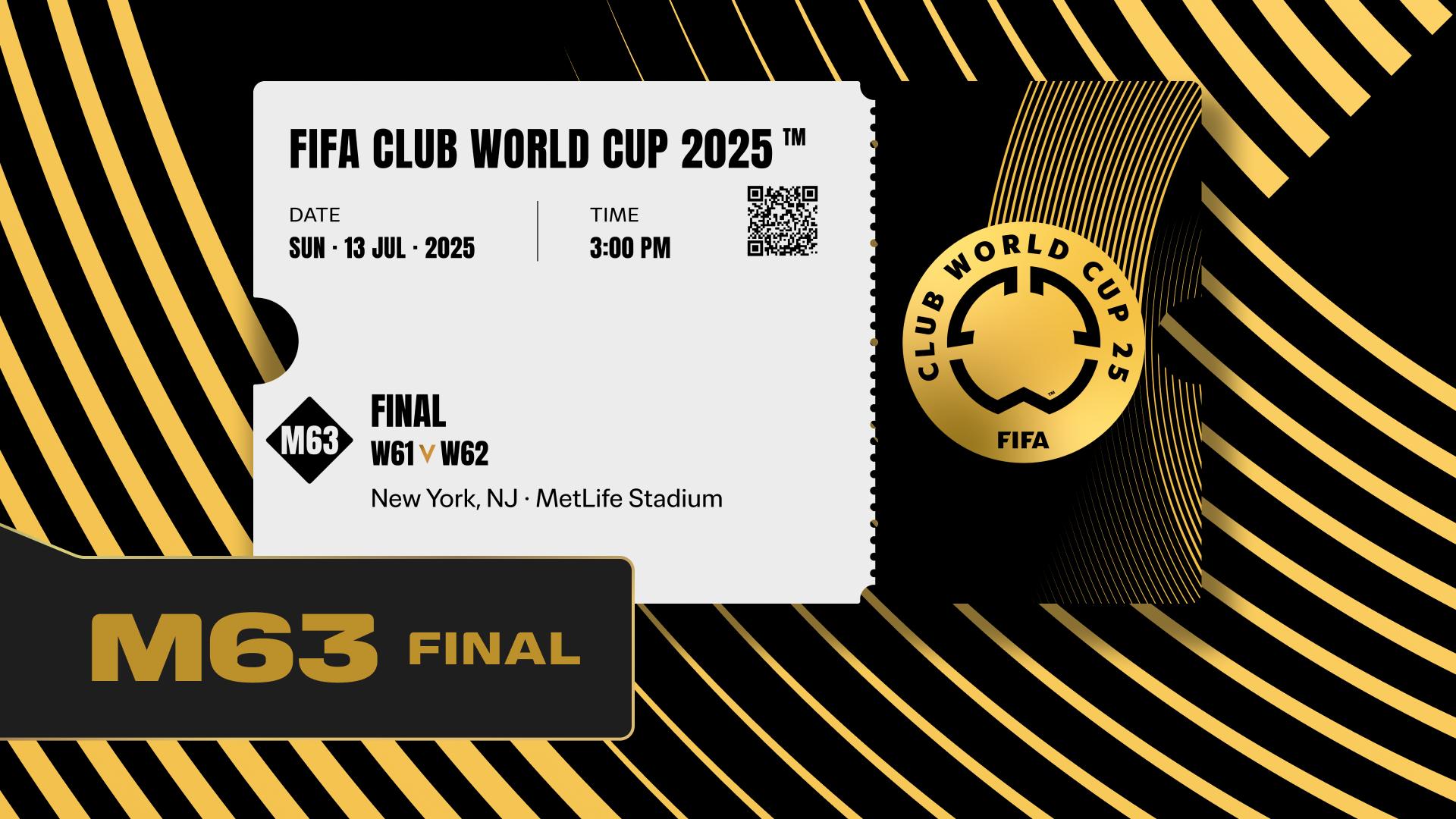 Objet de collection valable comme un billet pour le Match Final de la Coupe du Monde des Clubs de la FIFA 2025™ : M63