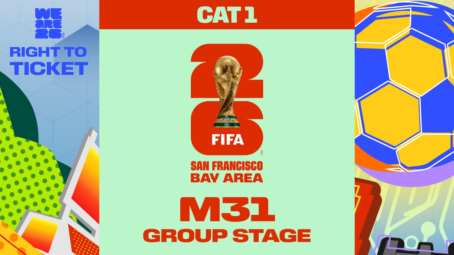 Collectible also valid as Right To Ticket Category 1 for M31 San Francisco