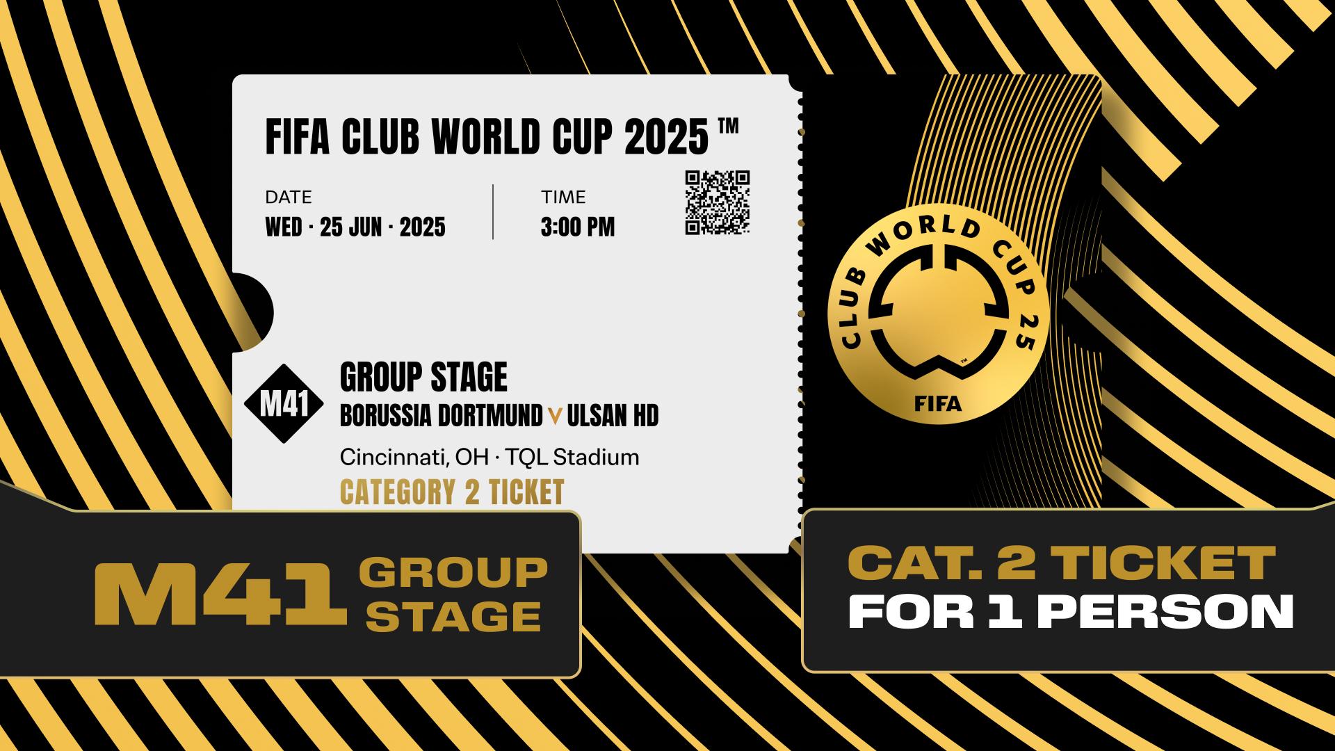Collectible valid as a ticket to FIFA Club World Cup 2025™ M41 Borussia Dormund vs Ulsan HD