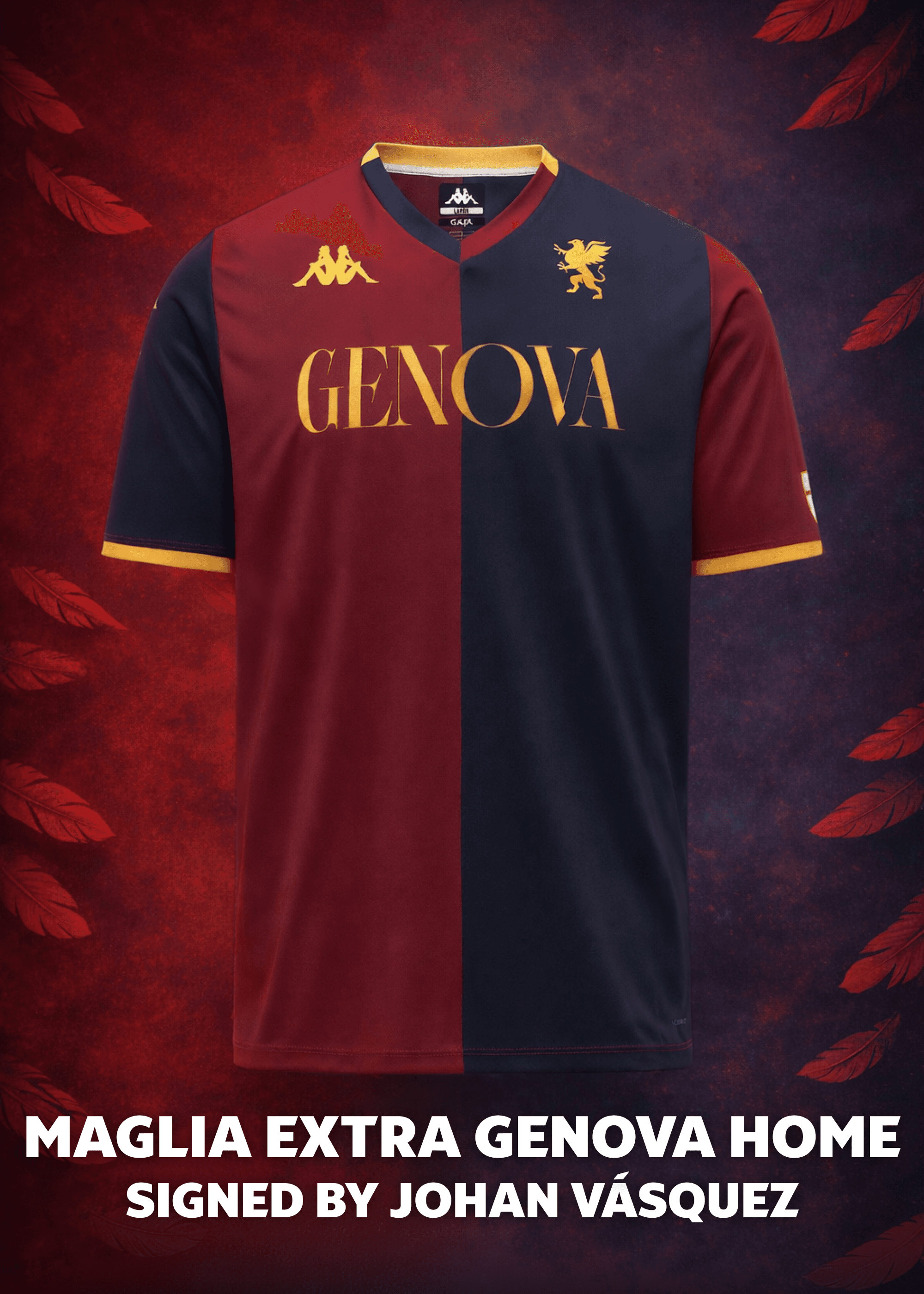Maglia Extra Genova Home - Signed by Johan Vásquez