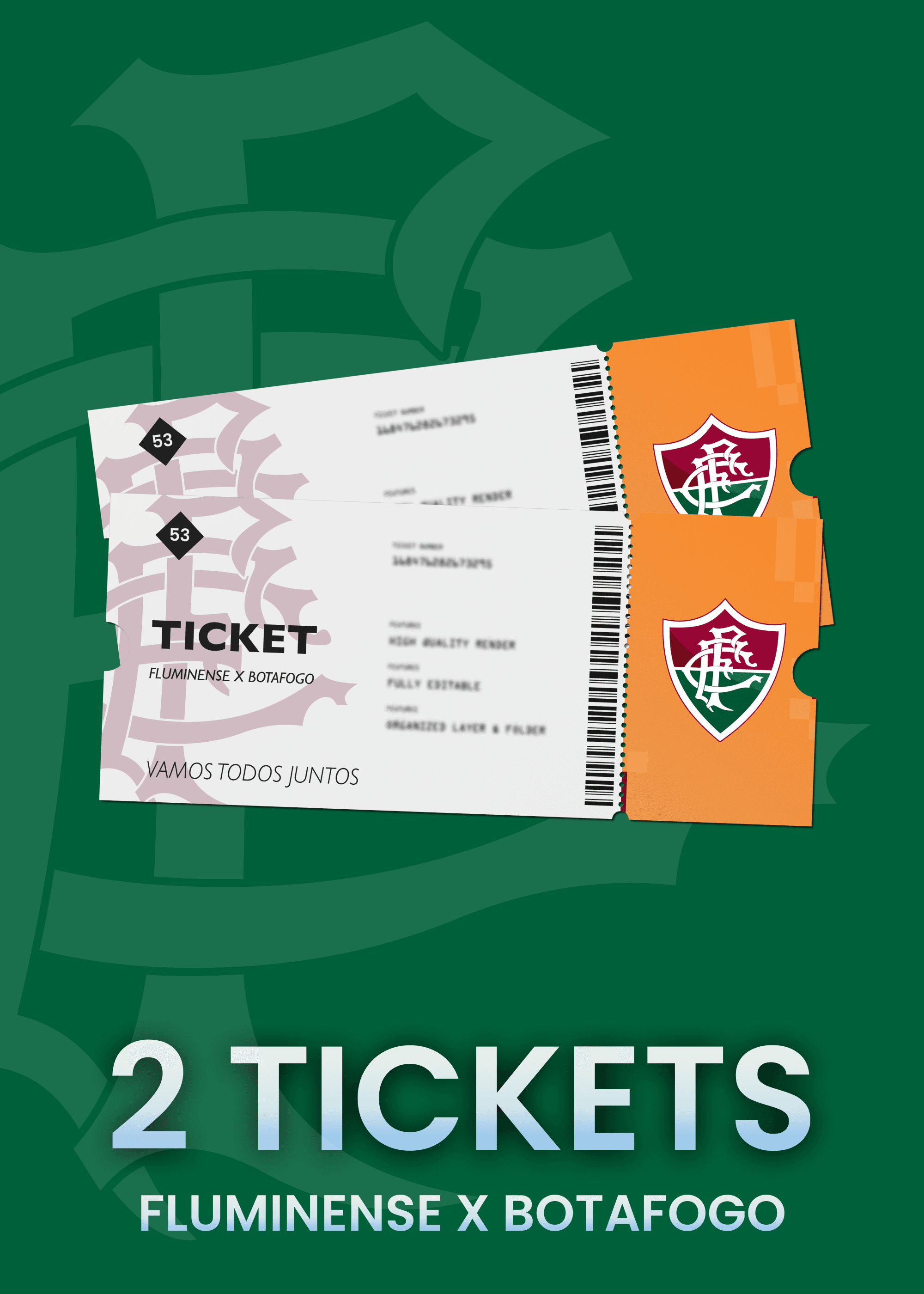 Carta de recompensa válida para um par de ingressos para Fluminense vs Botafogo