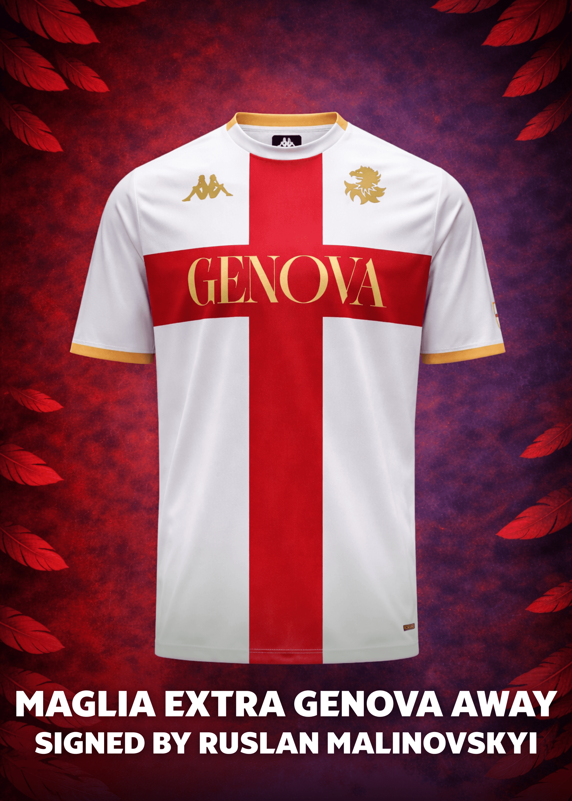 Maglia Extra Genova Away - Signed by Ruslan Malinovskyi