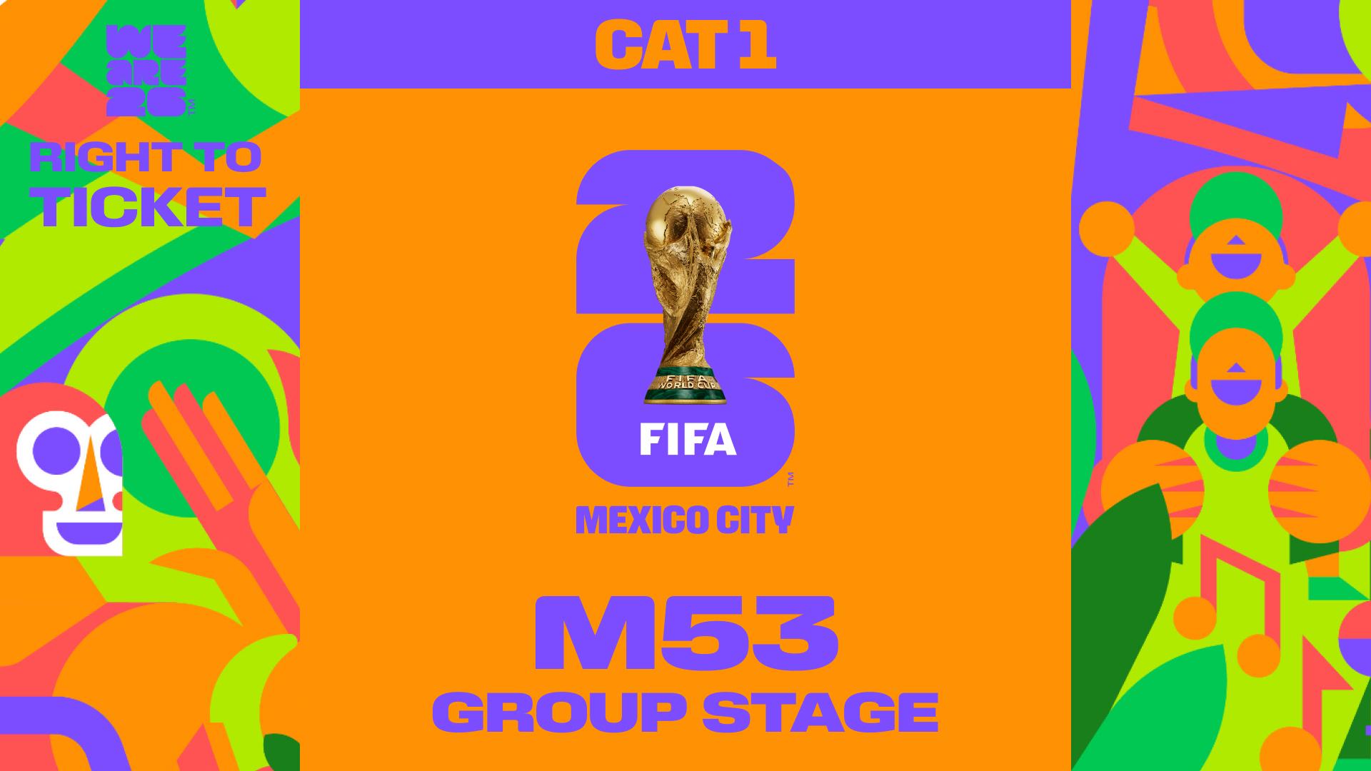 Collectible also valid as Right To Ticket Category 1 for M53 Mexico City