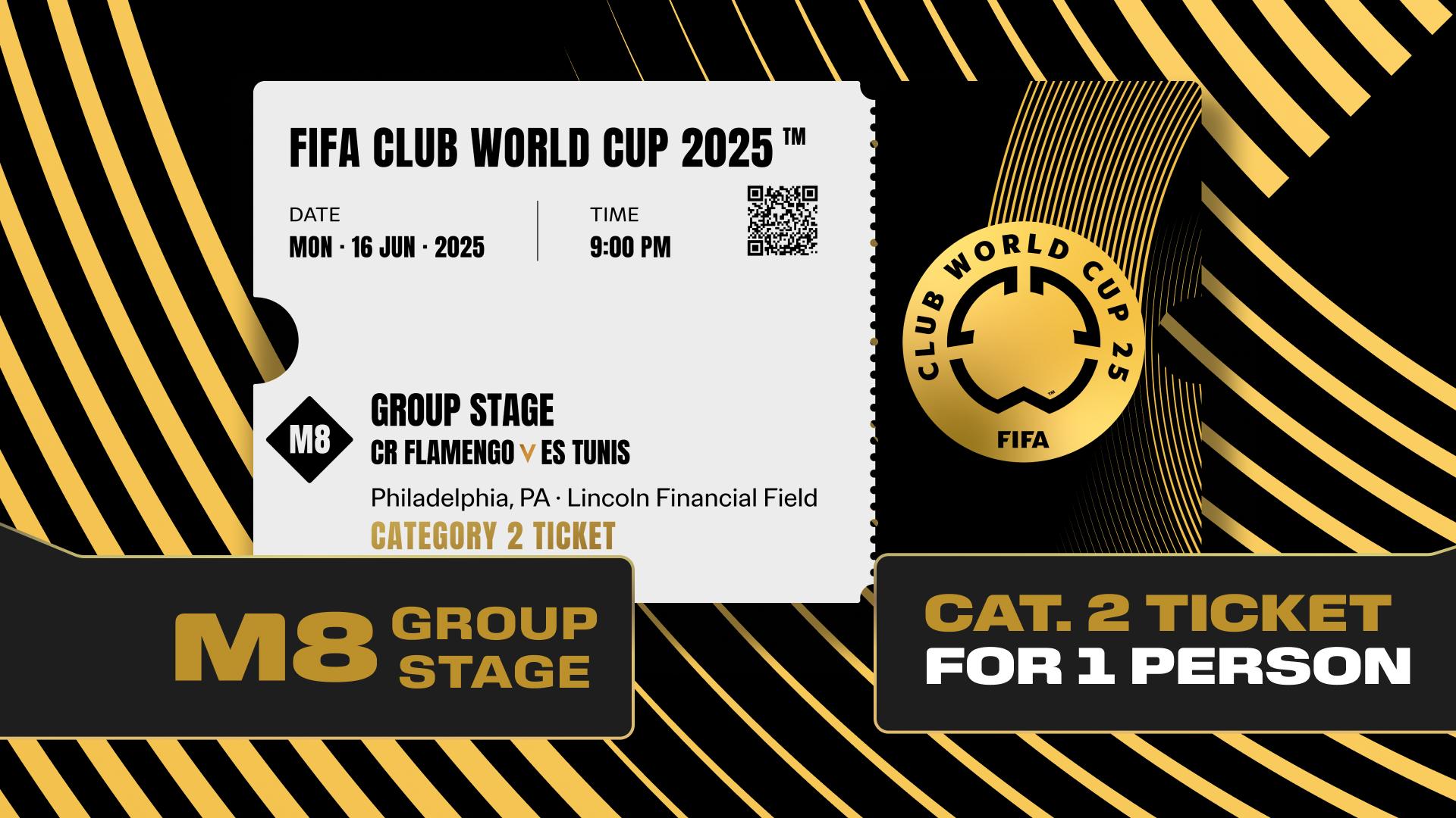 Coleccionable válido como entrada para la FIFA Club World Cup 2025™ M8 Flamengo vs ES Tunis
