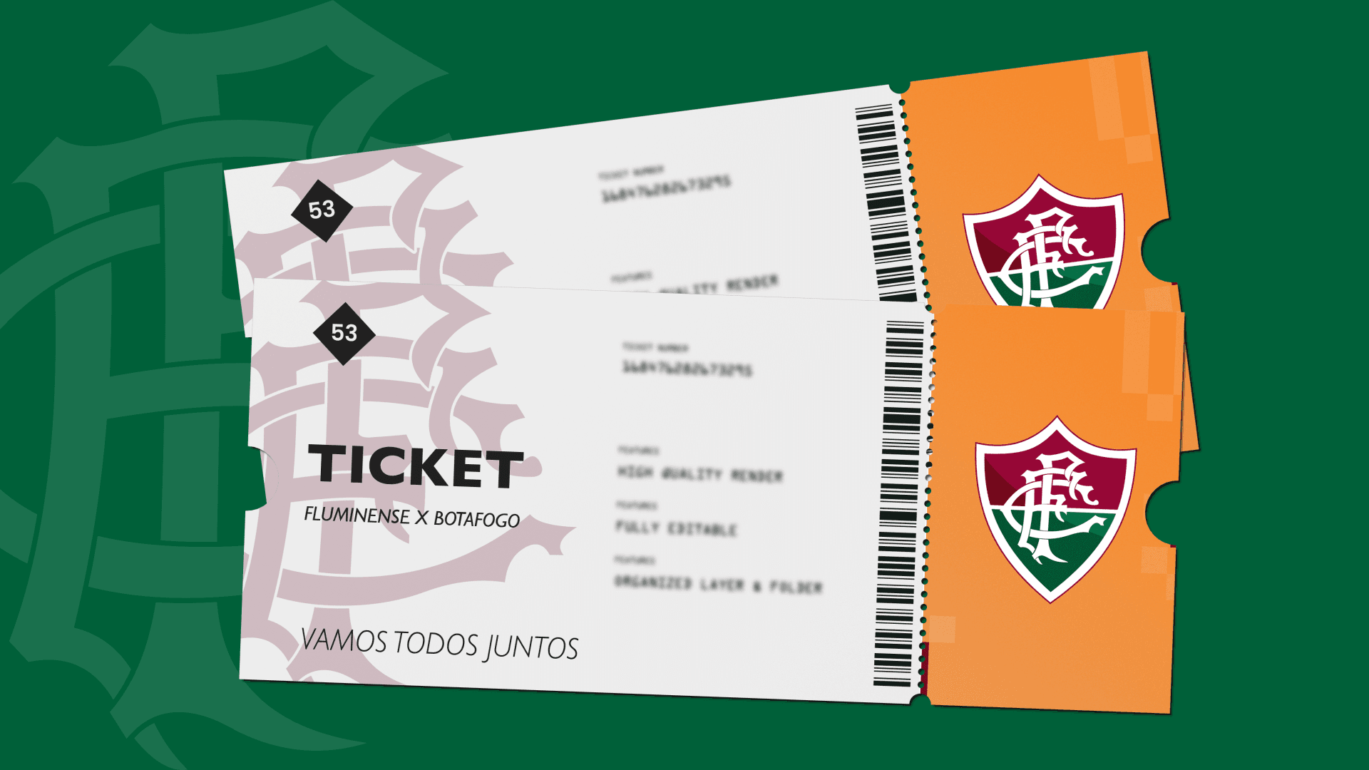Carta de recompensa válida para um par de ingressos para Fluminense vs Botafogo