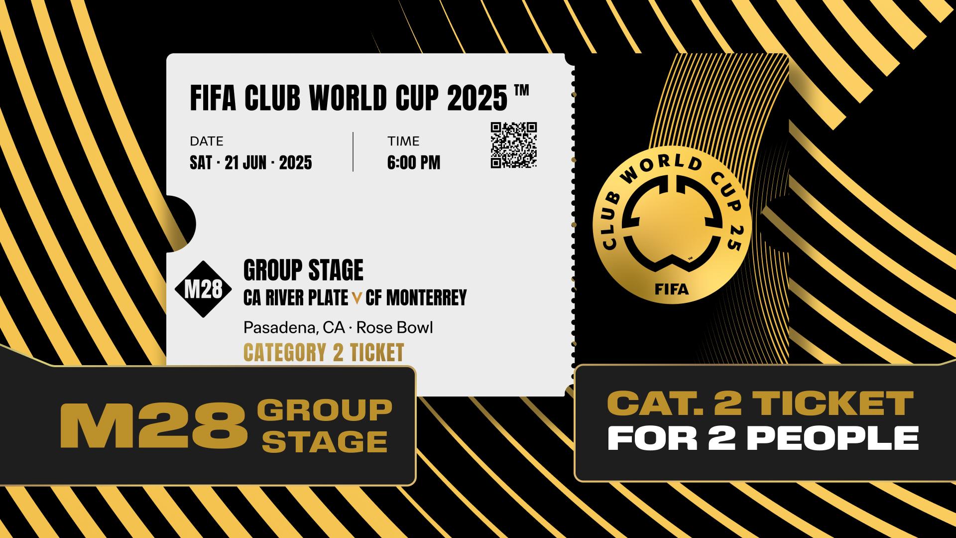 Combo Reward: 2X Tickets FIFA Club World Cup 2025™ M28 + RTB Quarter Final to FIFA World Cup 26™