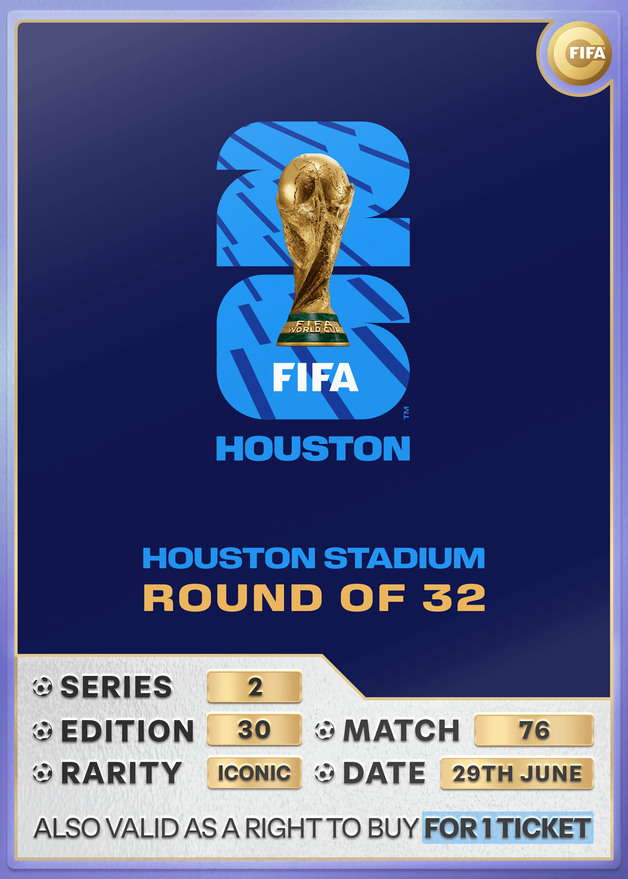 Collectible also valid as RTB for one ticket to M76