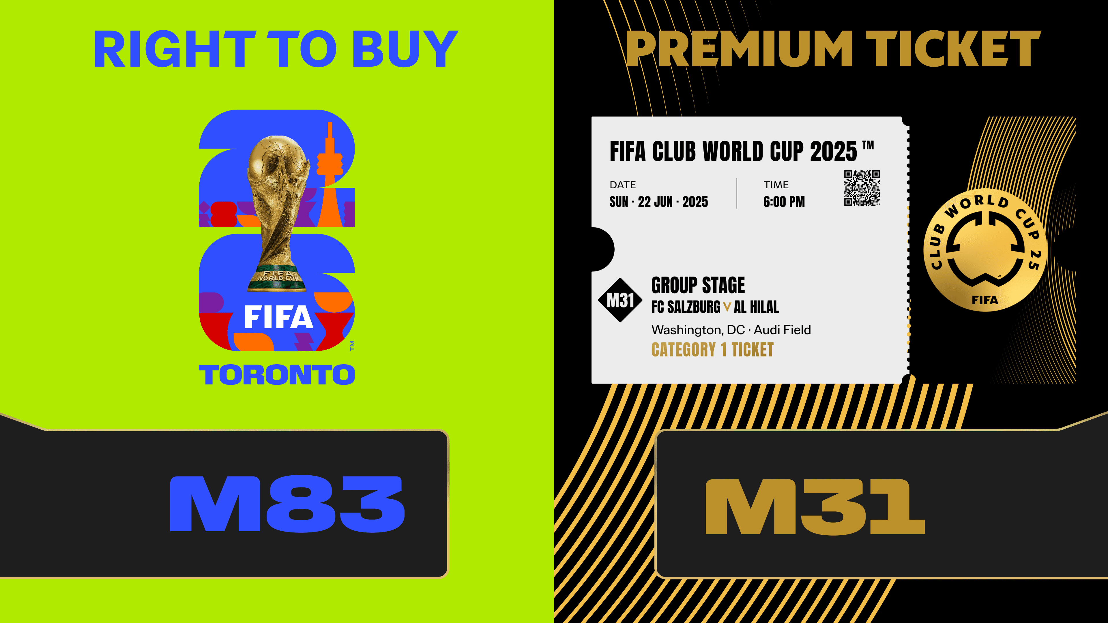 Combo Reward: Ticket FIFA Club World Cup 2025™ M31 + RTB M83 to FIFA World Cup 26™