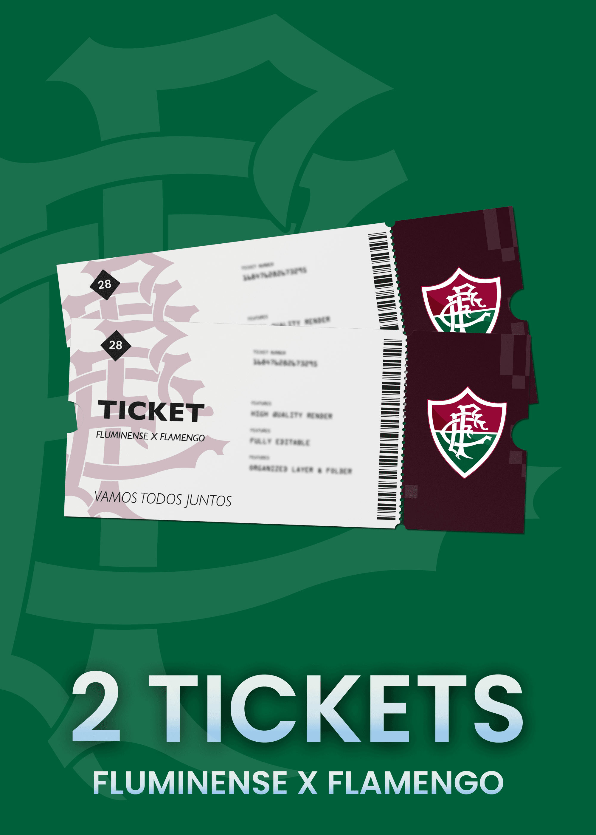 Carta de recompensa válida para um par de ingressos para Fluminense vs Flamengo