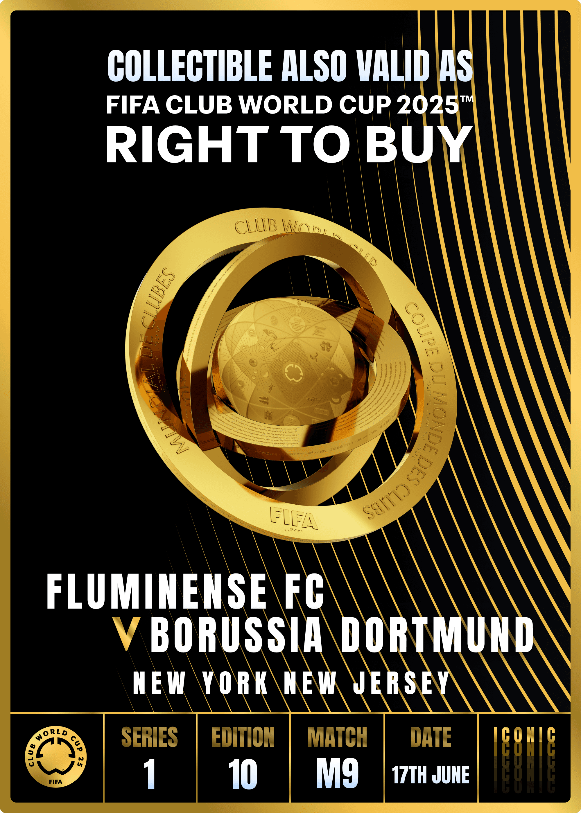 NO LONGER VALID - Coleccionable válido como RTB para 2 entradas al FIFA Club World Cup 2025™ M9 Fluminense vs Borussia Dortmund