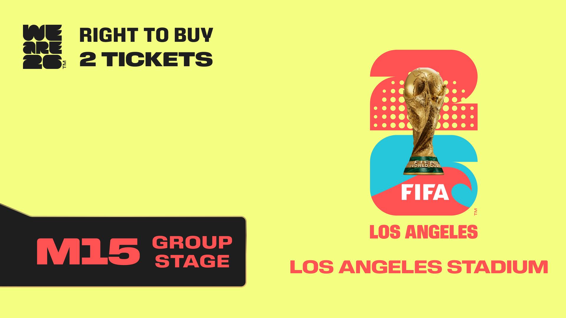 Collectible also valid as RTB for 2 tickets to M15 Los Angeles