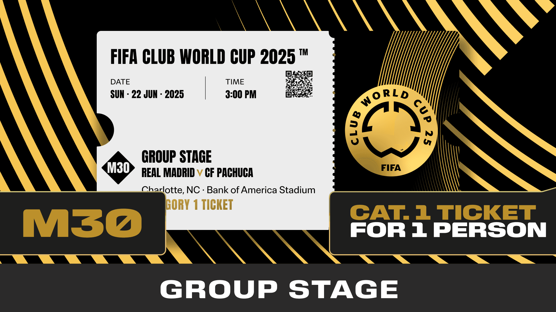 Collectible valid as a ticket to FIFA Club World Cup 2025™ M30 Real Madrid vs CF Pachuca