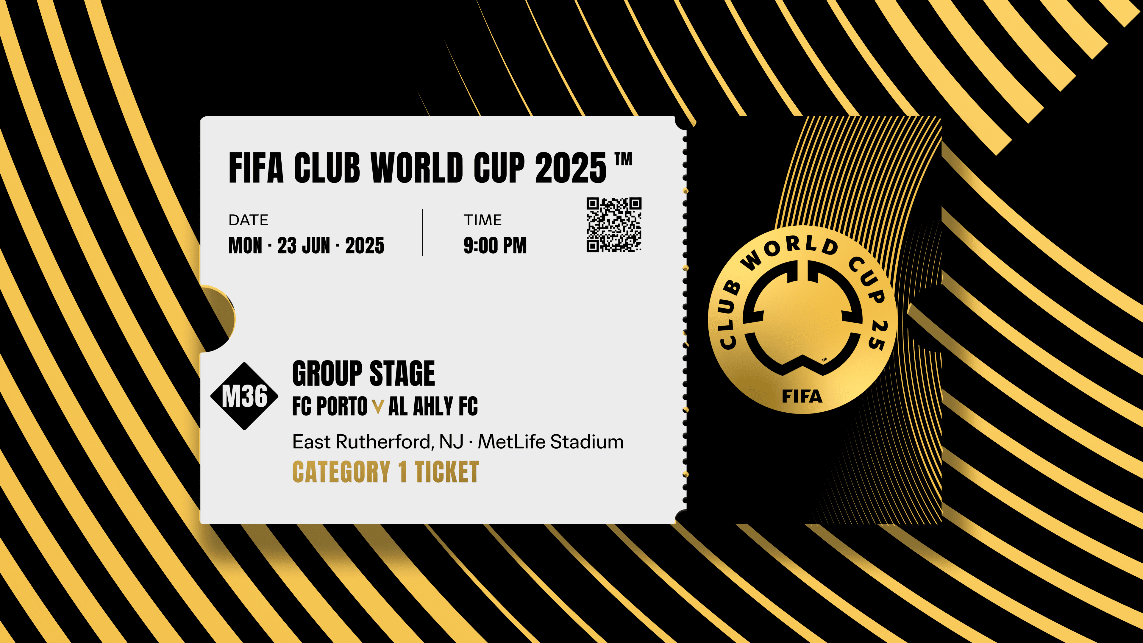 Collectible valid as two tickets to FIFA Club World Cup 2025™ M36 Porto vs Al Ahly