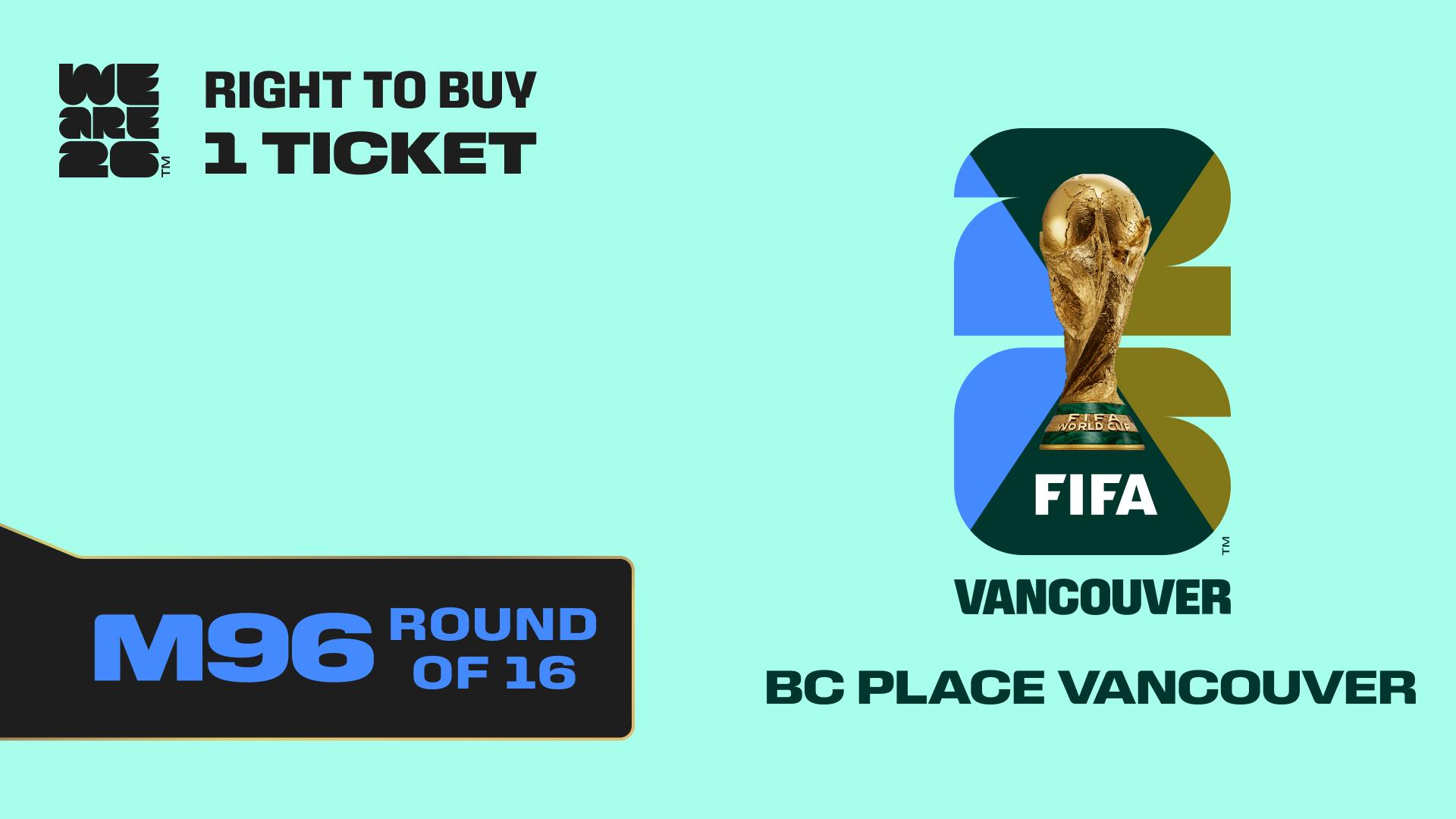 Collectible also valid as RTB for 1 ticket to M96 Vancouver