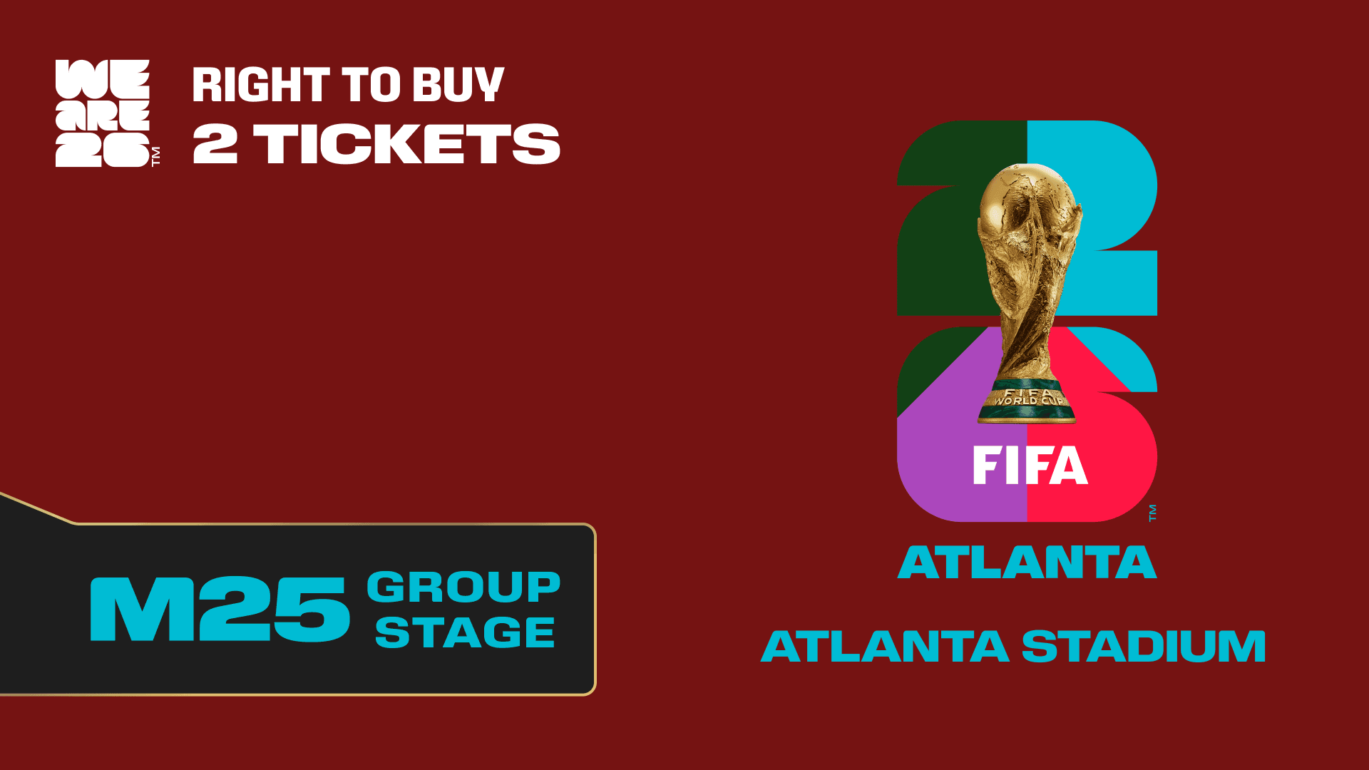 Collectible also valid as RTB for 2 tickets to M25 Atlanta