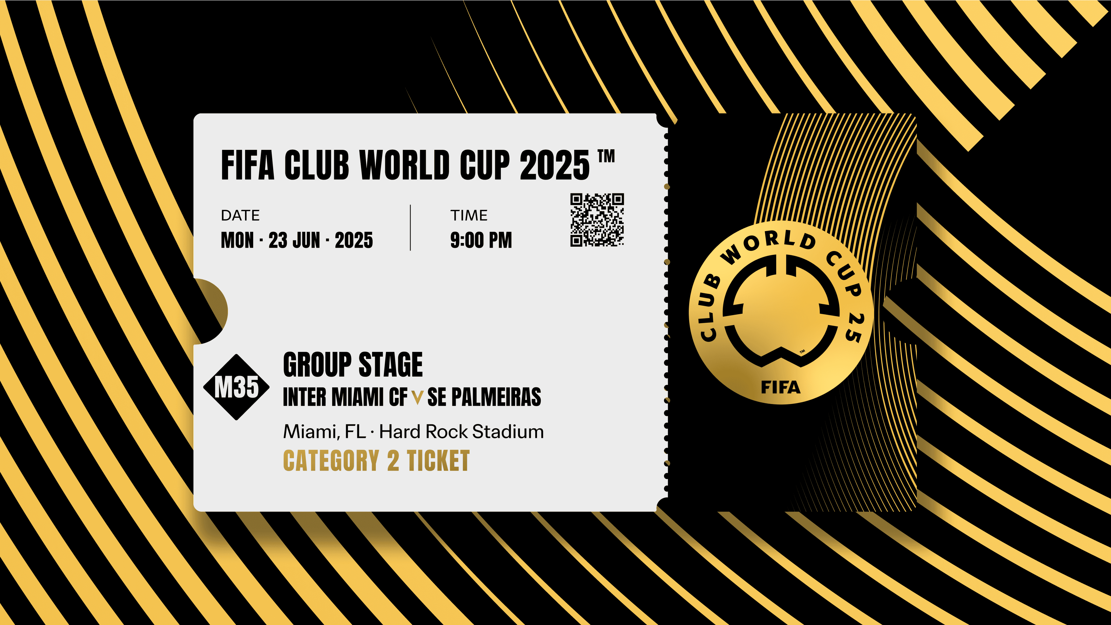 Collectible valid as two tickets to FIFA Club World Cup 2025™ M35 Inter Miami vs Palmeiras