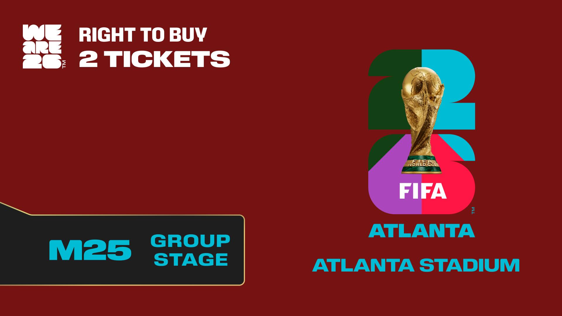 Collectible also valid as RTB for 2 tickets to M25 Atlanta