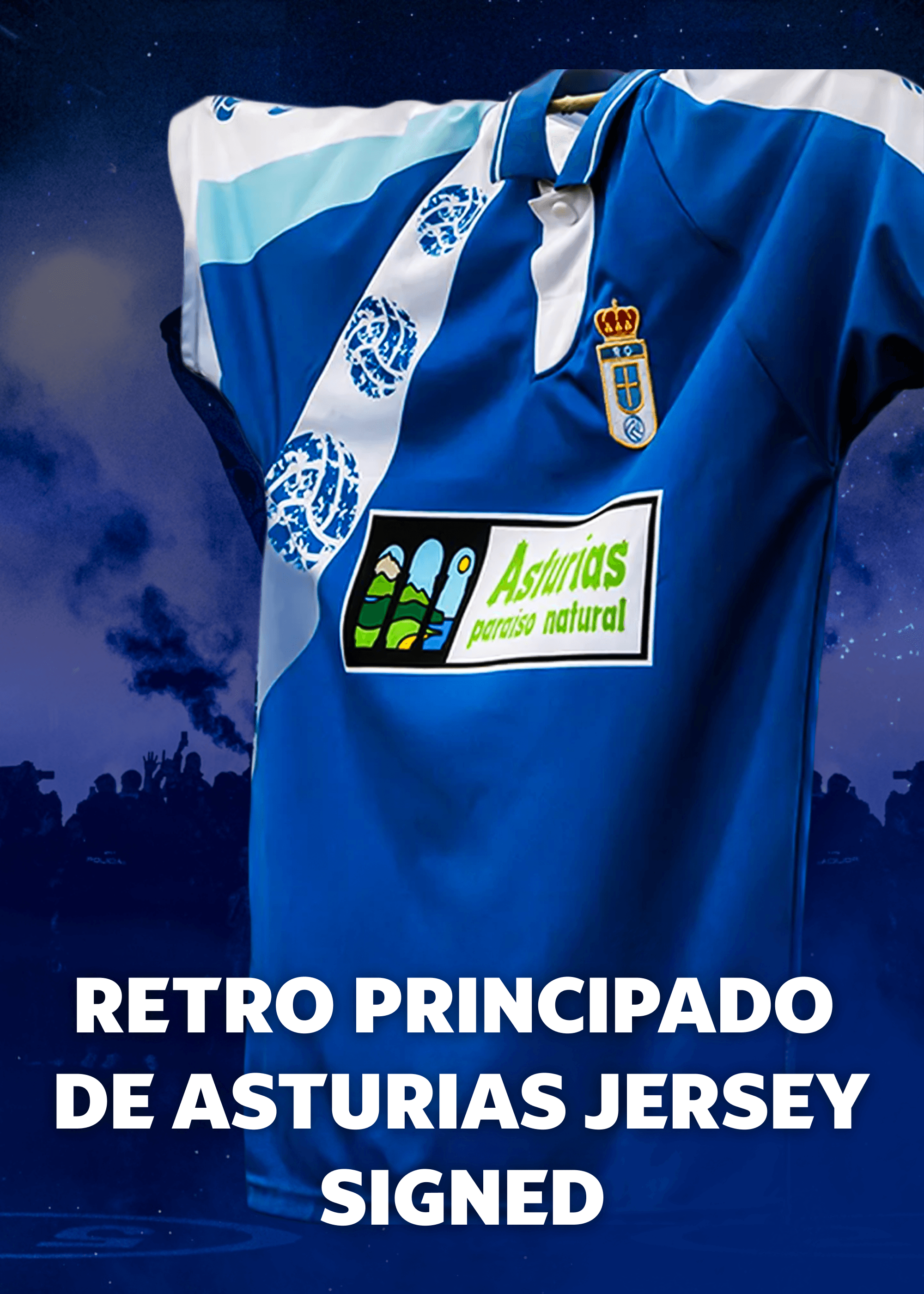 Real Oviedo Retro Principado de Asturias Jersey - Signed