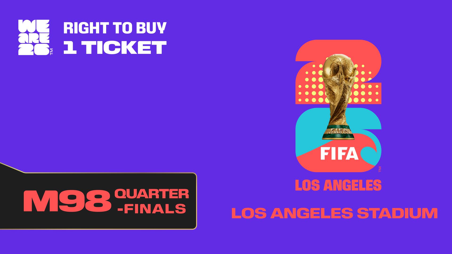 Collectible also valid as RTB for 1 ticket to M98 Los Angeles