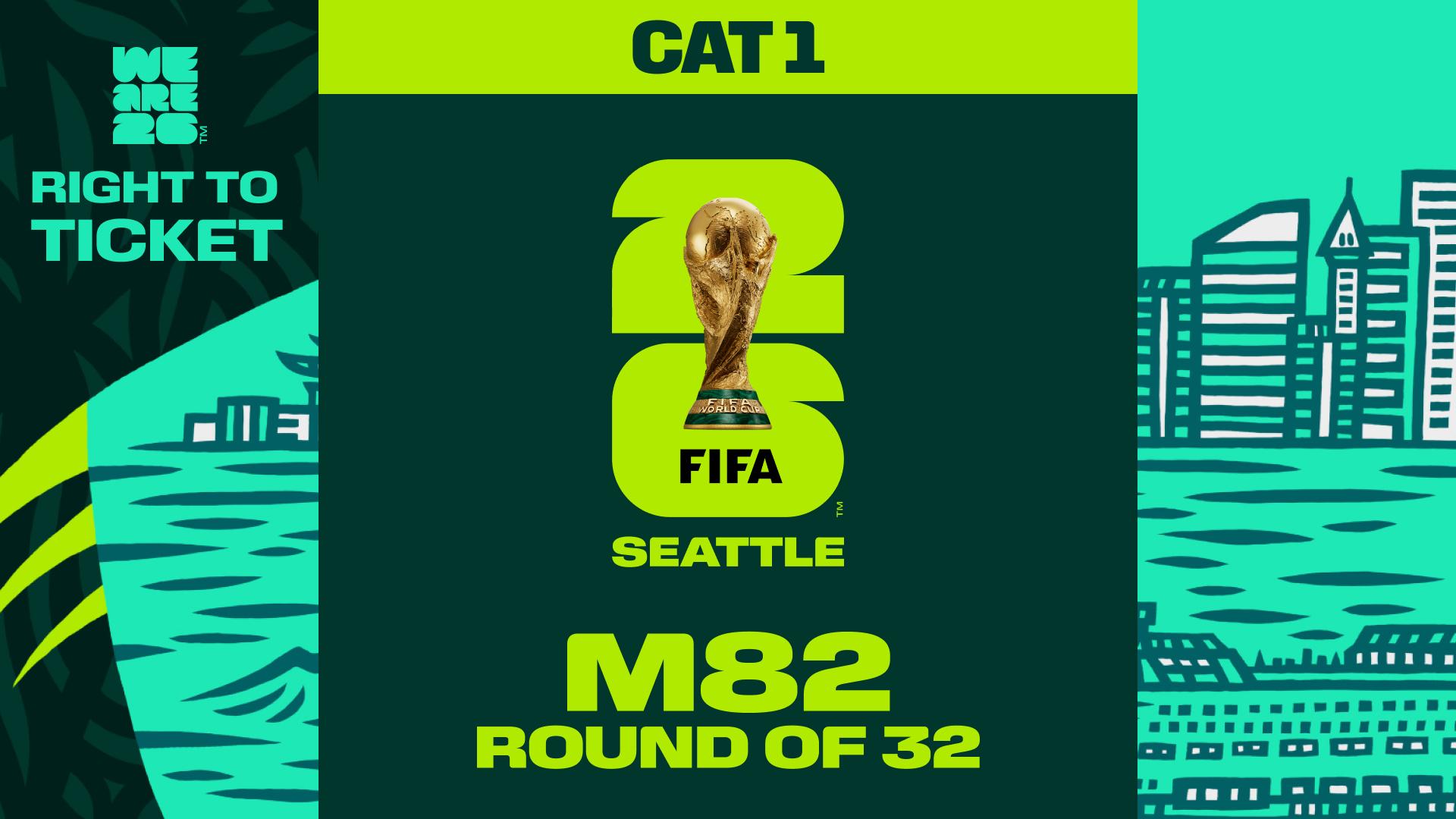 Collectible also valid as Right To Ticket Category 1 for M82 Seattle