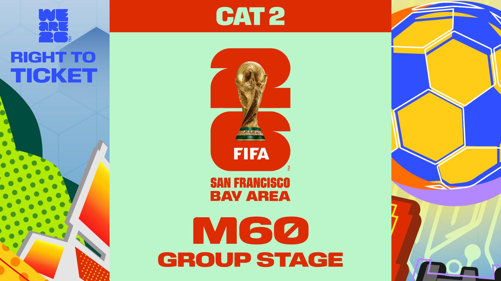 Collectible also valid as Right To Ticket Category 2 for M60 San Francisco