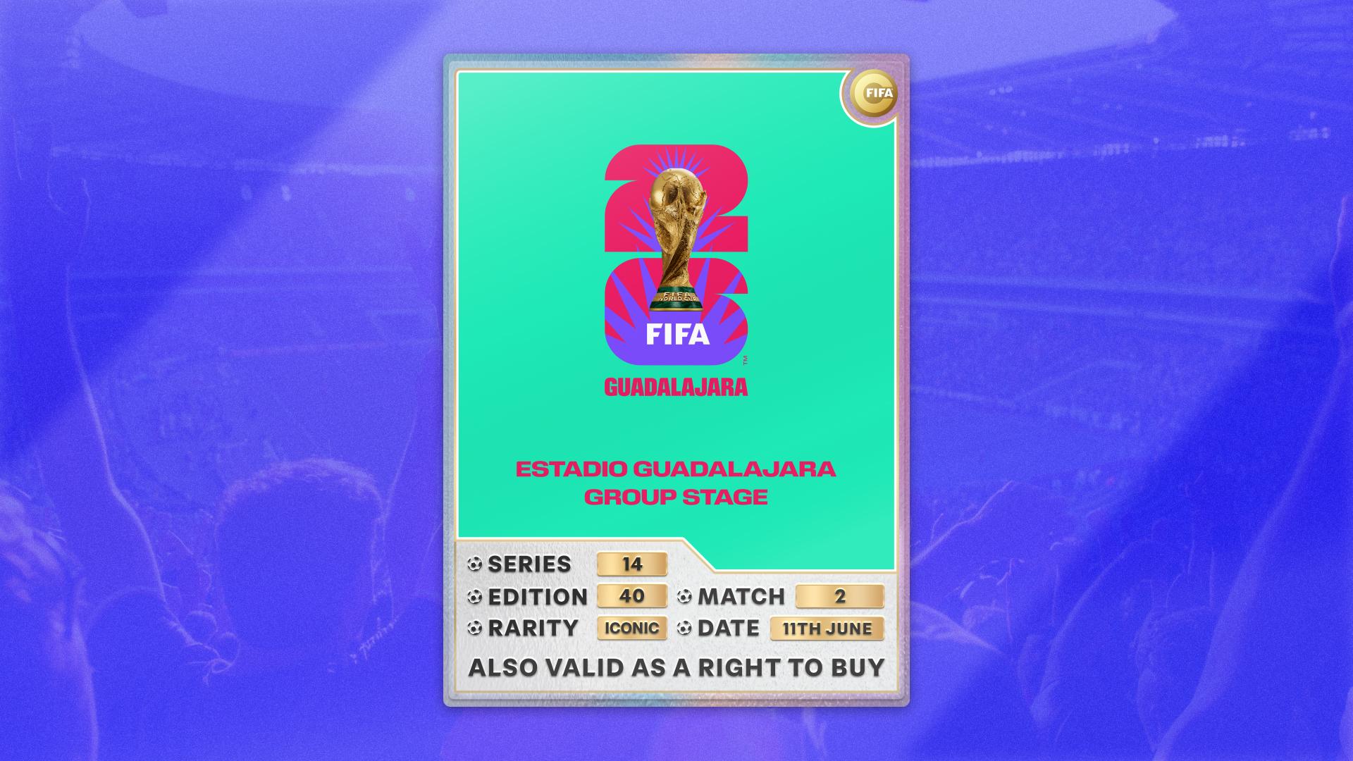 Collectible also valid as RTB for 2 tickets to M2 Guadalajara