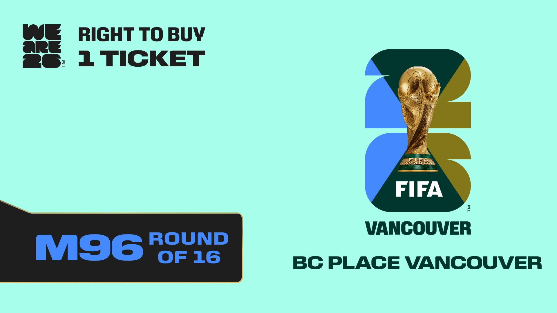 Coleccionable también válido como RTB para una entrada para M96 Vancouver