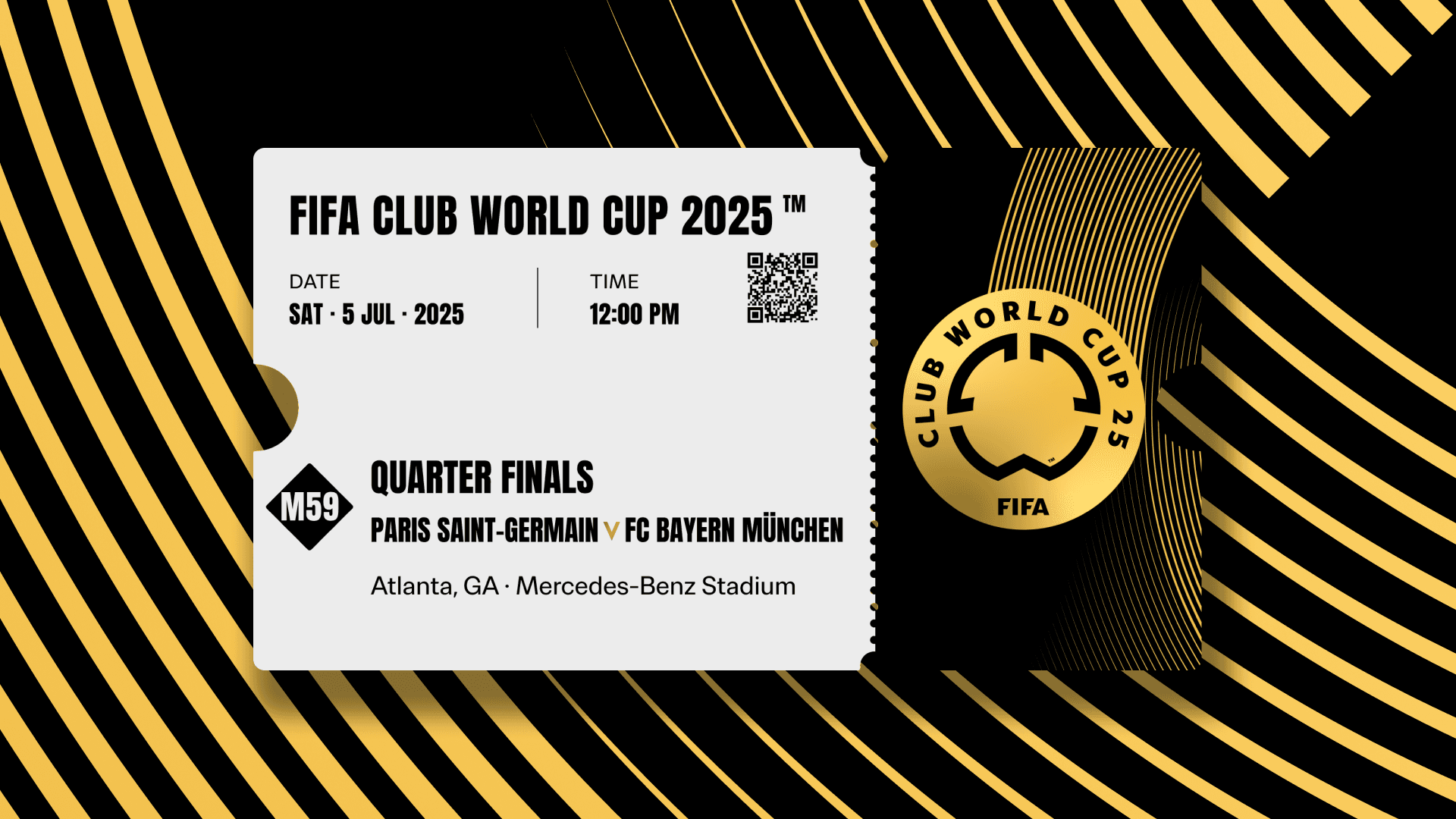 Collectible valid as 2 tickets for the FIFA Club World Cup 2025™ M59 PSG vs Bayern Munich