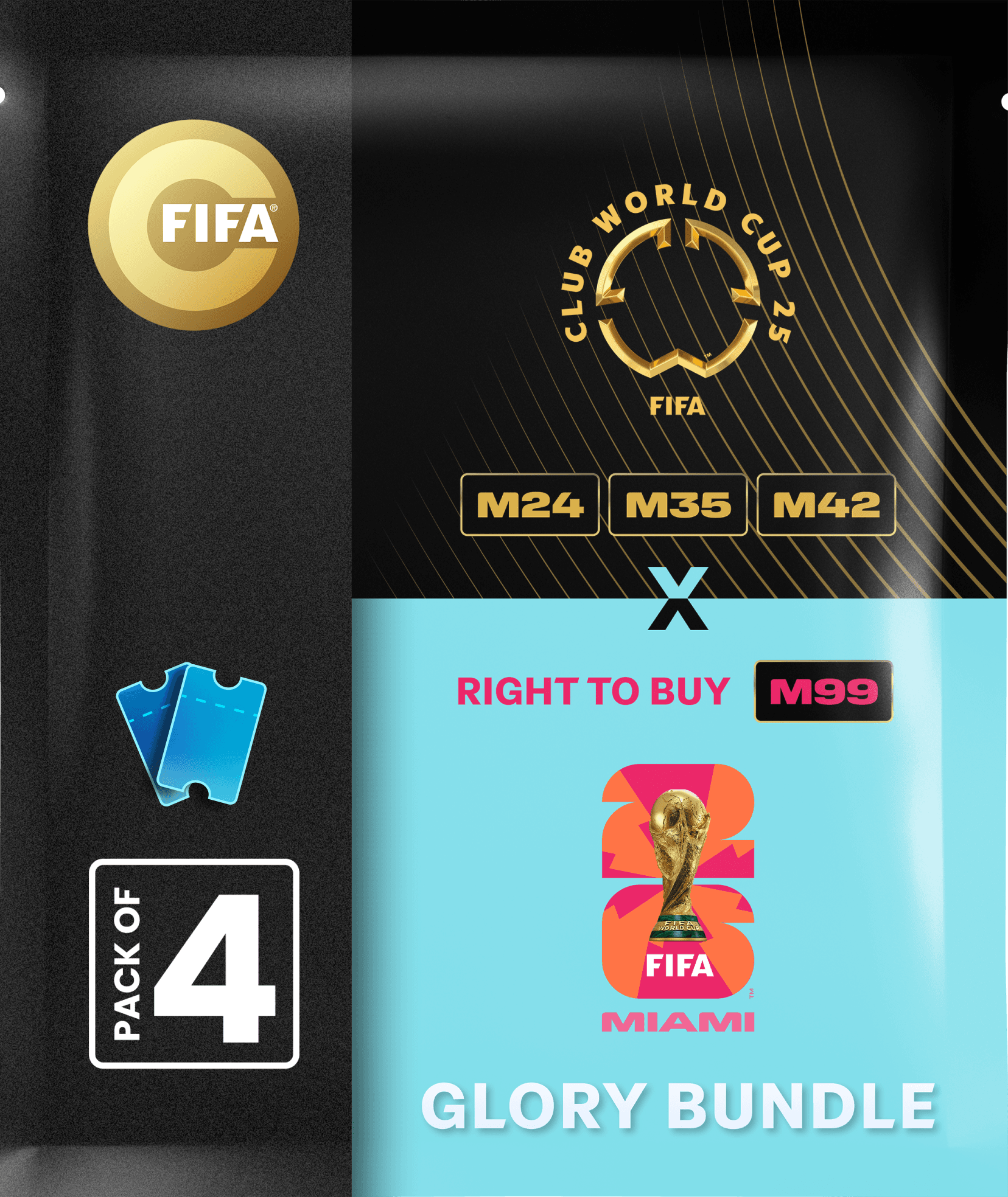 Glory Bundle: Tickets FIFA Club World Cup 2025™ + QF RTB M99 FIFA World Cup 26™
