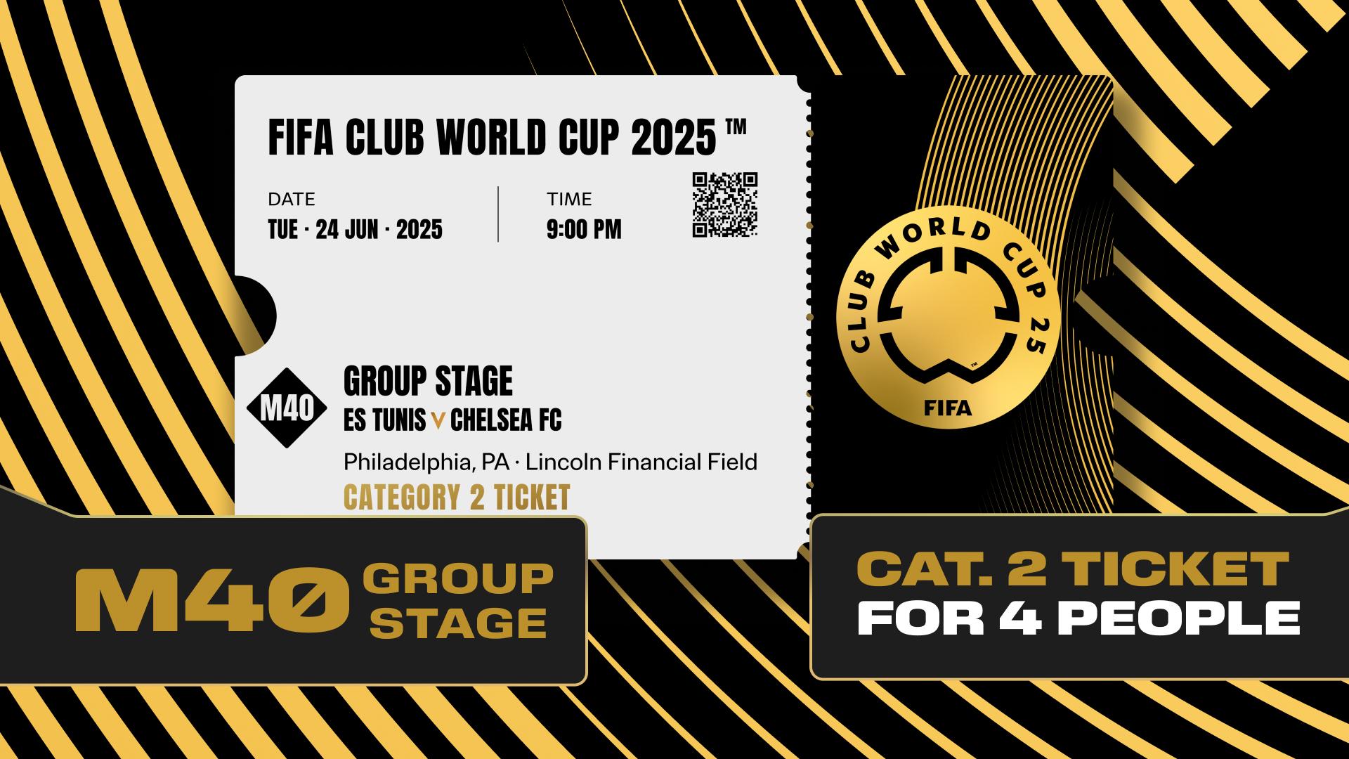 Coleccionable válido como cuatro entradas para la Copa Mundial de Clubes de la FIFA 2025™ M40 ES Tunis vs Chelsea