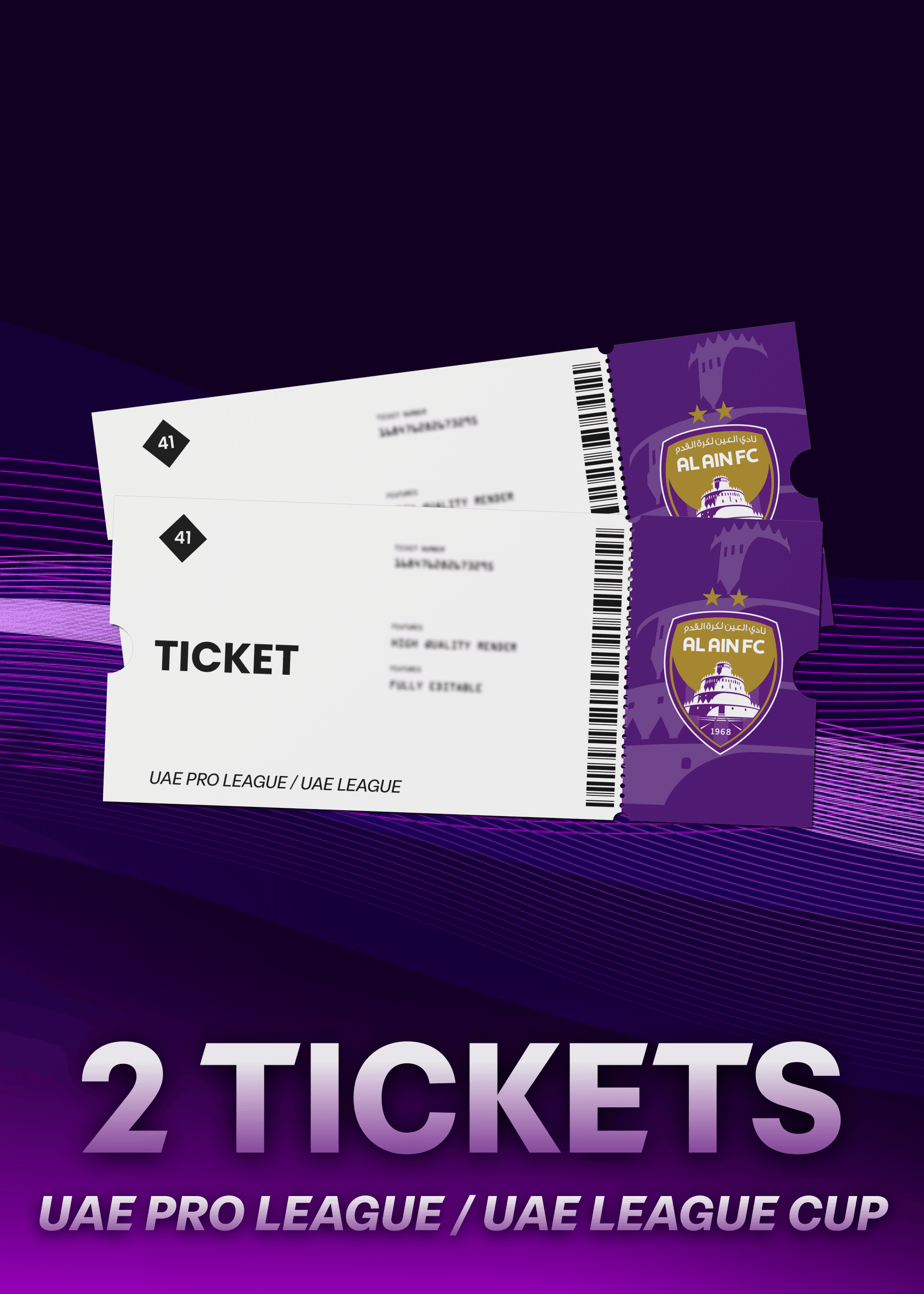 A pair of tickets for a 2025 UAE Pro League or UAE League Cup home match