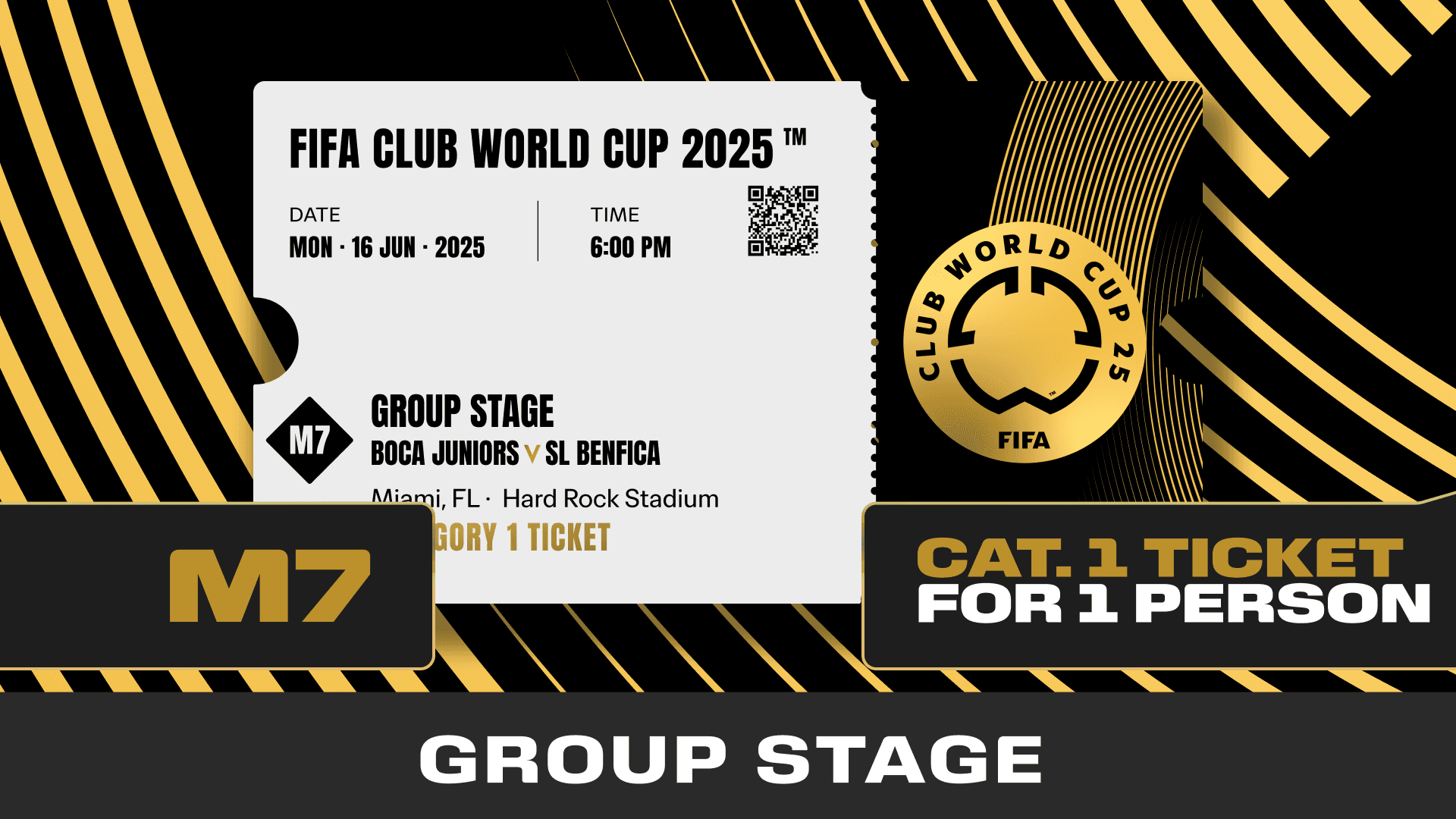 Collectible valid as a ticket to FIFA Club World Cup 2025™ M7 Boca Juniors vs SL Benfica