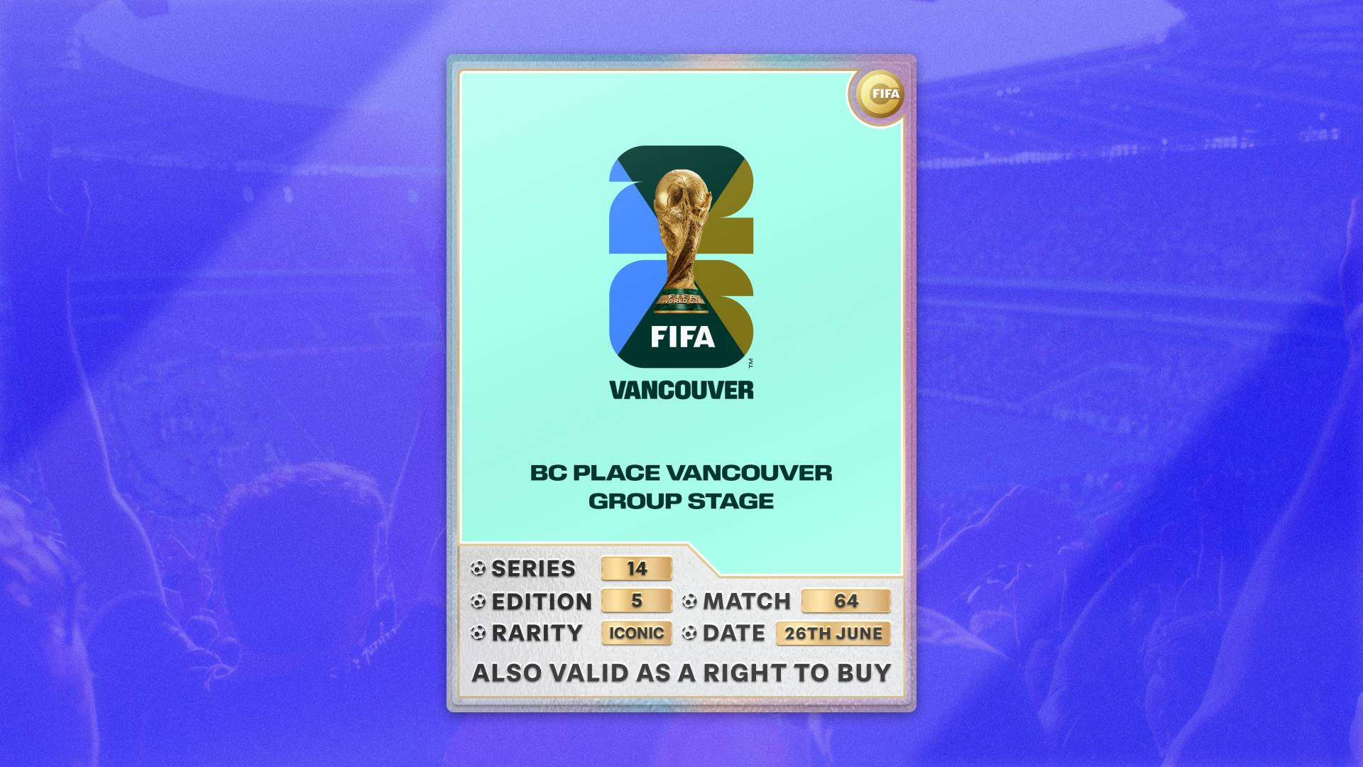 Collectible also valid as RTB for 2 tickets to M64 Vancouver