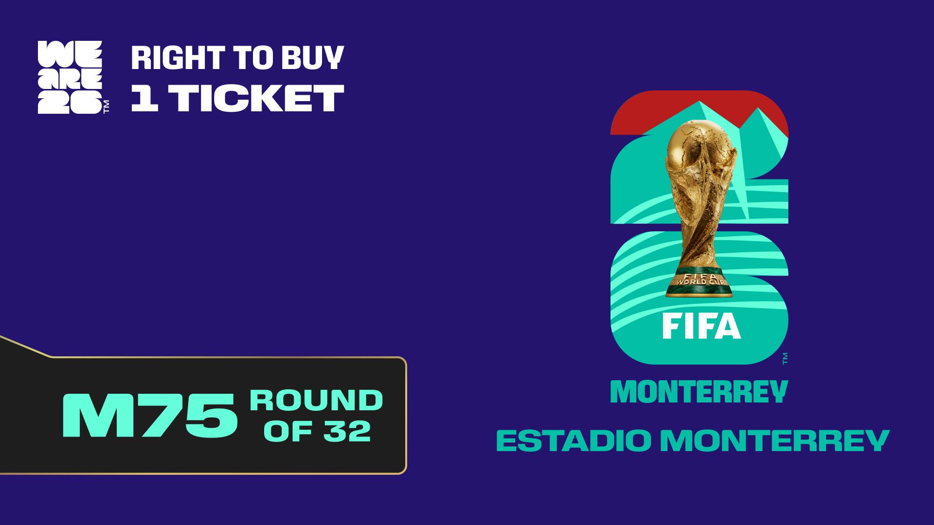 Collectible also valid as RTB for 1 ticket to M75 Monterrey