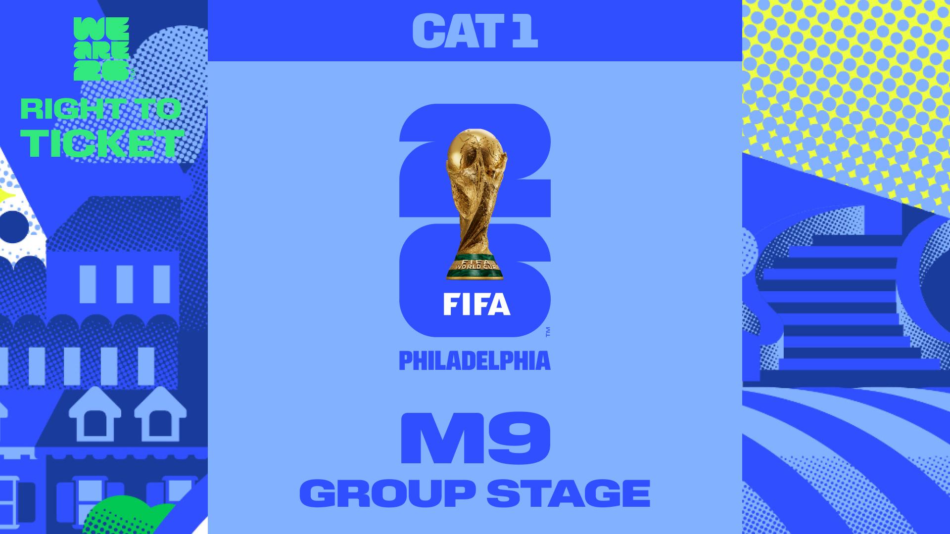 Collectible also valid as Right To Ticket Category 1 for M9 Philadelphia