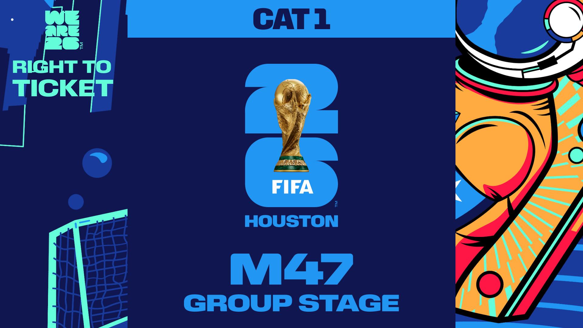 Collectible also valid as Right To Ticket Category 1 for M47 Houston