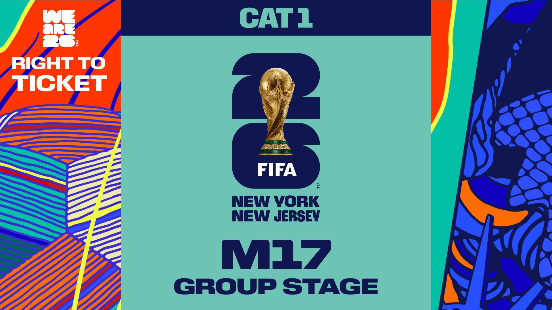 Collectible also valid as Right To Ticket Category 1 for M17 New York