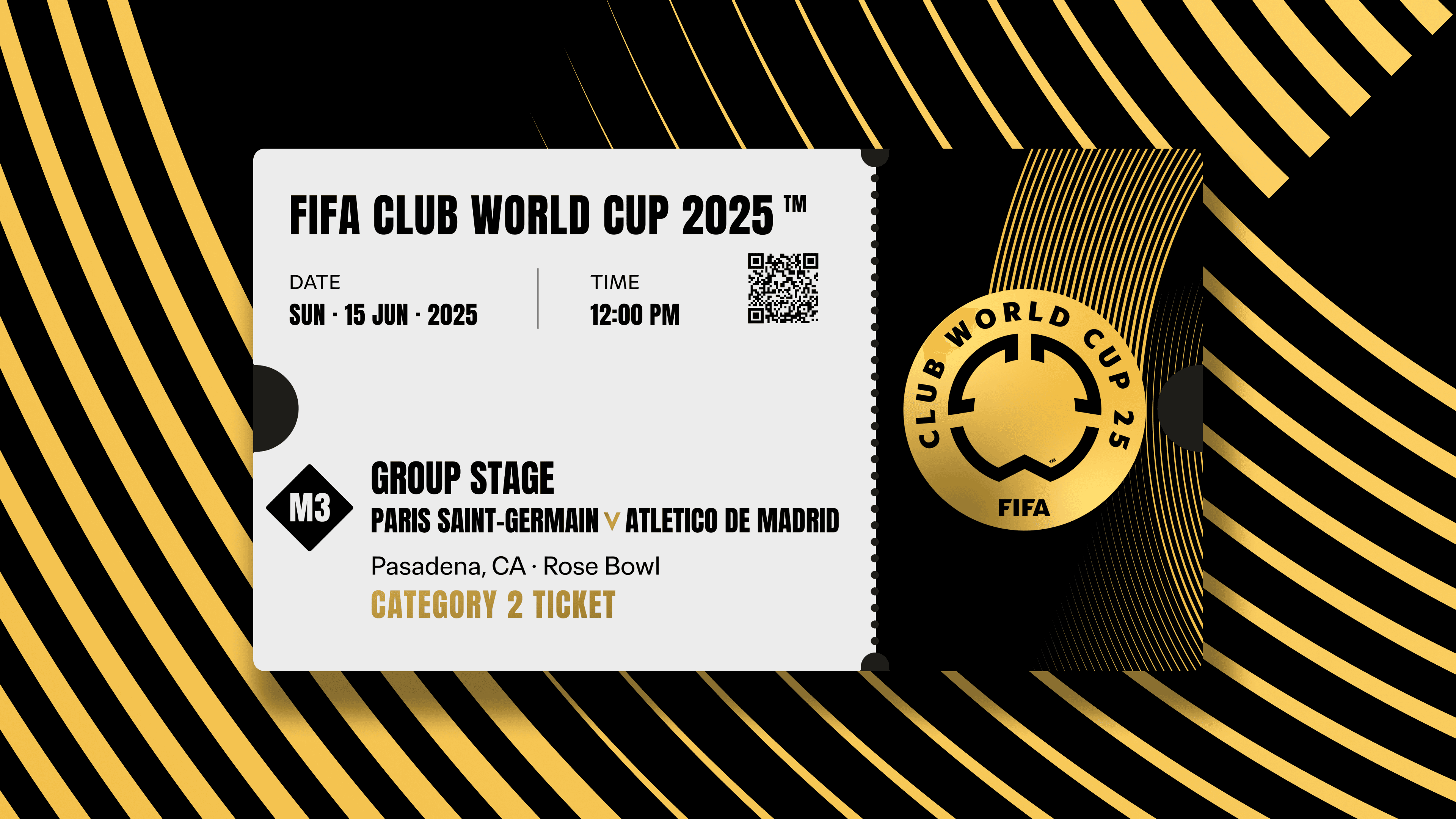 Collectible valid as two tickets to FIFA Club World Cup 2025™ M3 PSG vs Atletico de Madrid