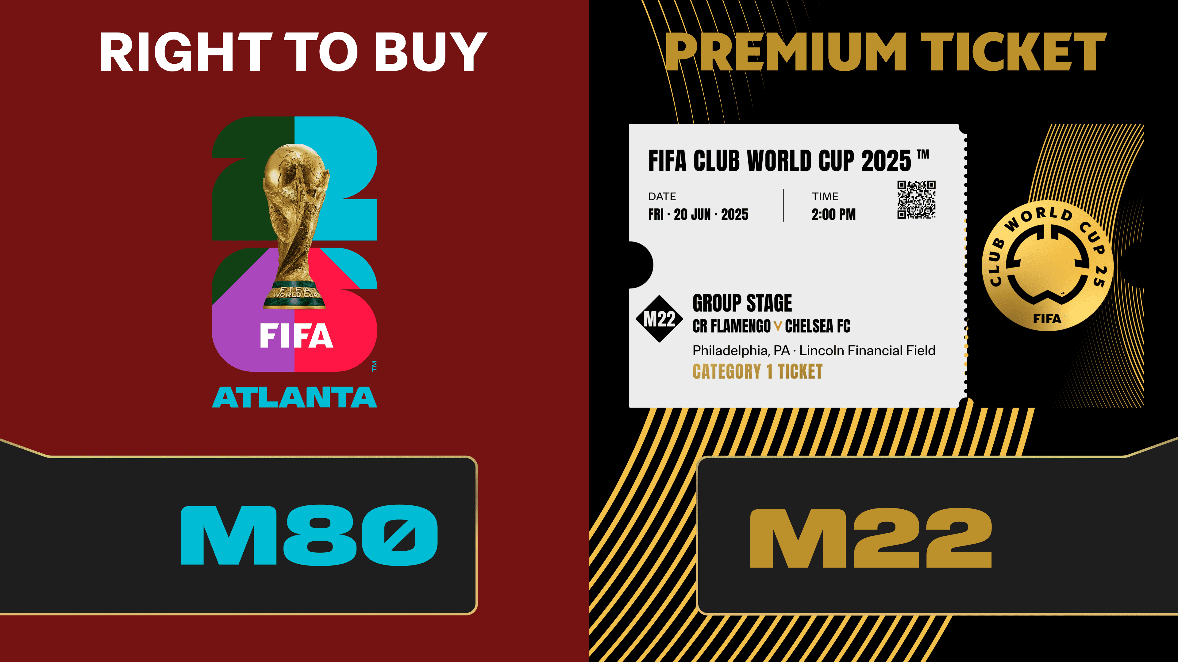 NO LONGER VALID: Combo Reward: Ticket FIFA Club World Cup 2025™ M22 + RTB M80 to FIFA World Cup 26™
