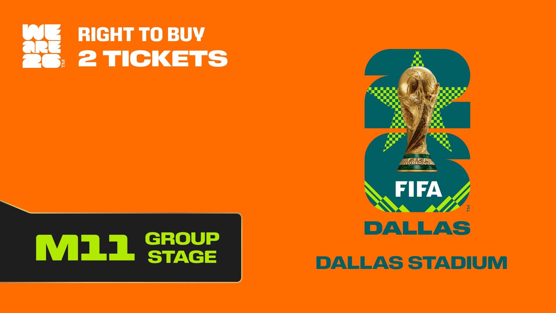 Collectible also valid as RTB for 2 tickets to M11 Dallas