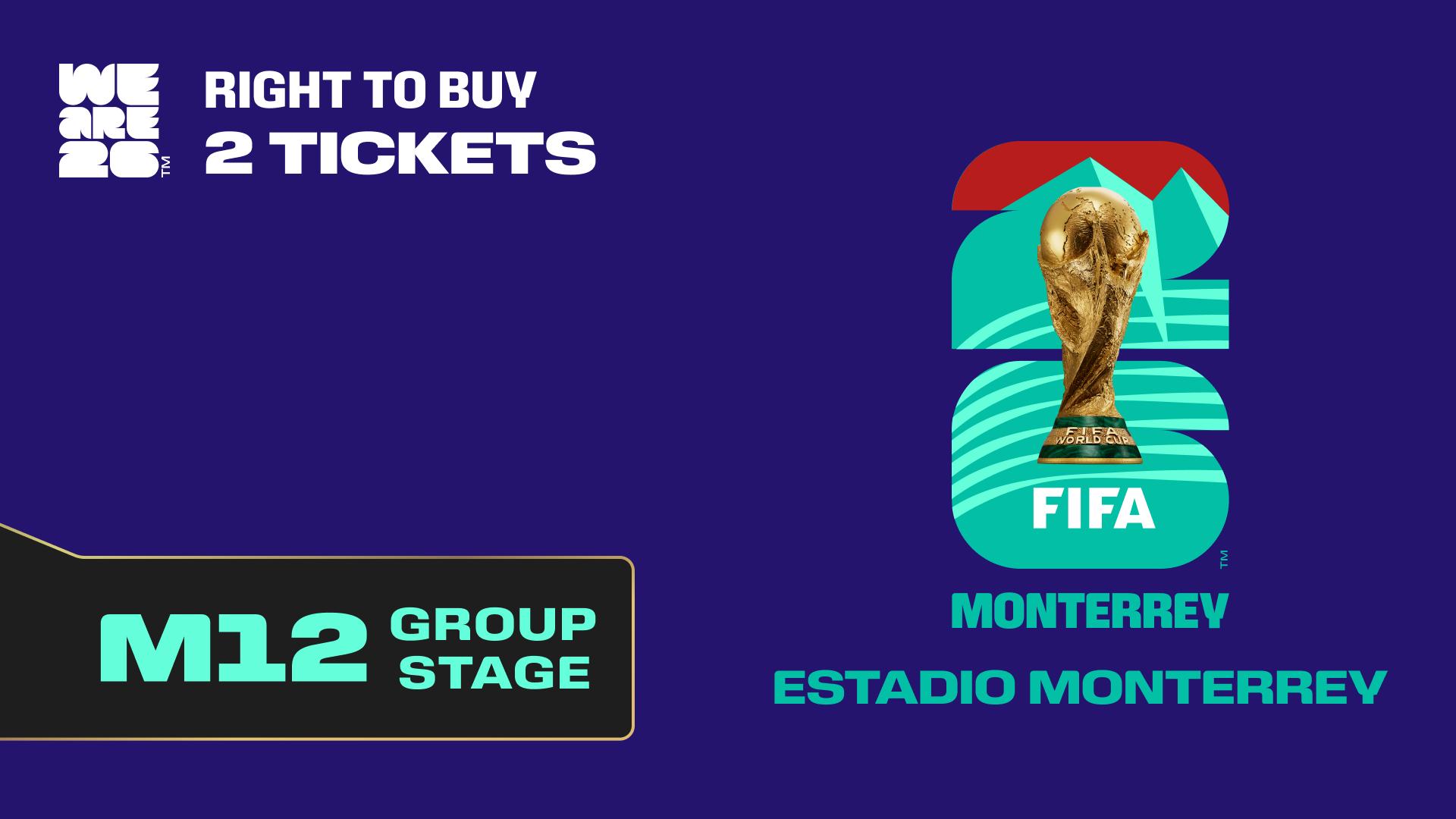 Collectible also valid as RTB for 2 tickets to M12 Monterrey