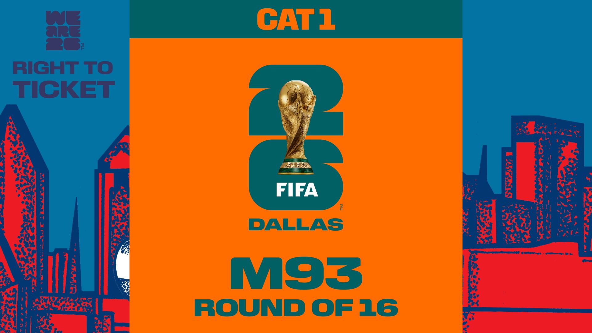 Collectible also valid as Right To Ticket Category 1 for M93 Dallas